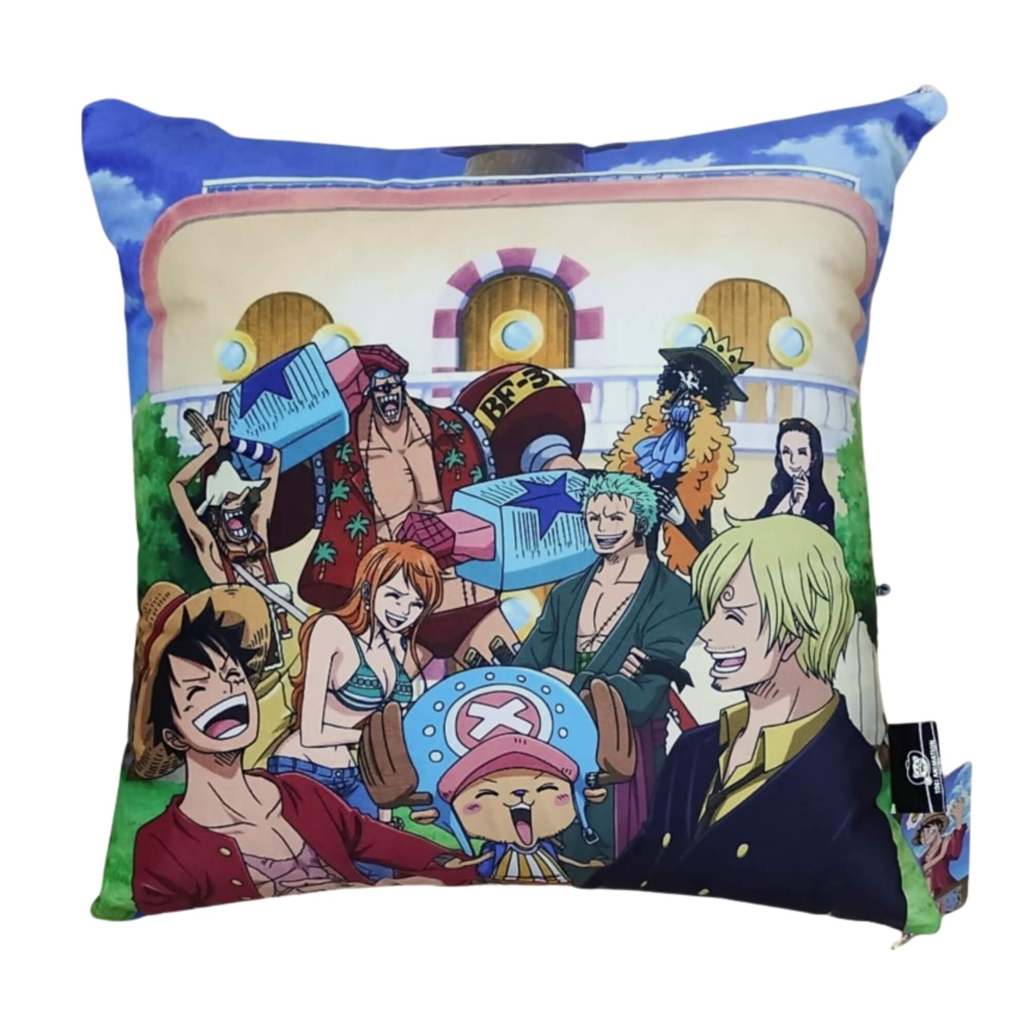 VAR Almofada Decorativa 40x40cm – Personagens Zona Criativa (Escolha o Tema) Tema:Turma One Piece