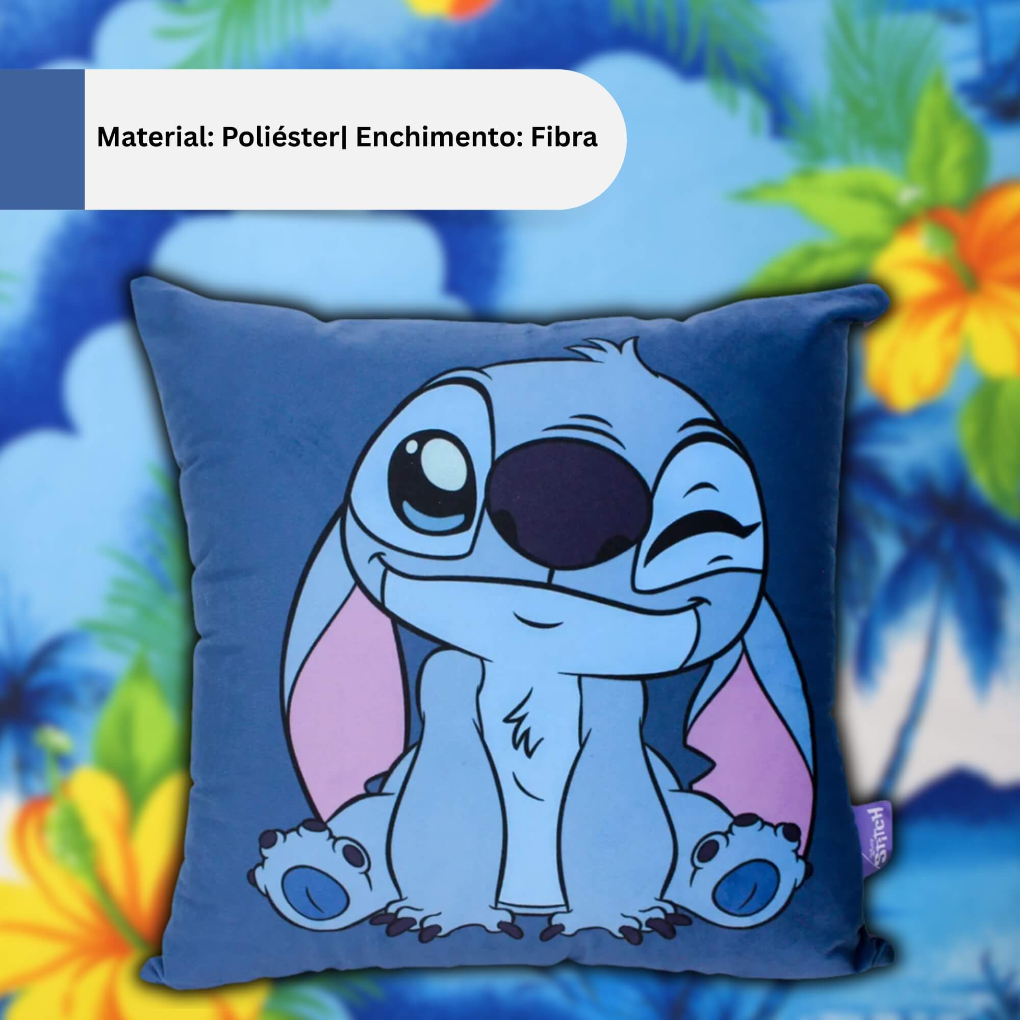 VAR Almofada Decorativa 40x40cm – Personagens Zona Criativa (Escolha o Tema) Tema:Stitch Cute