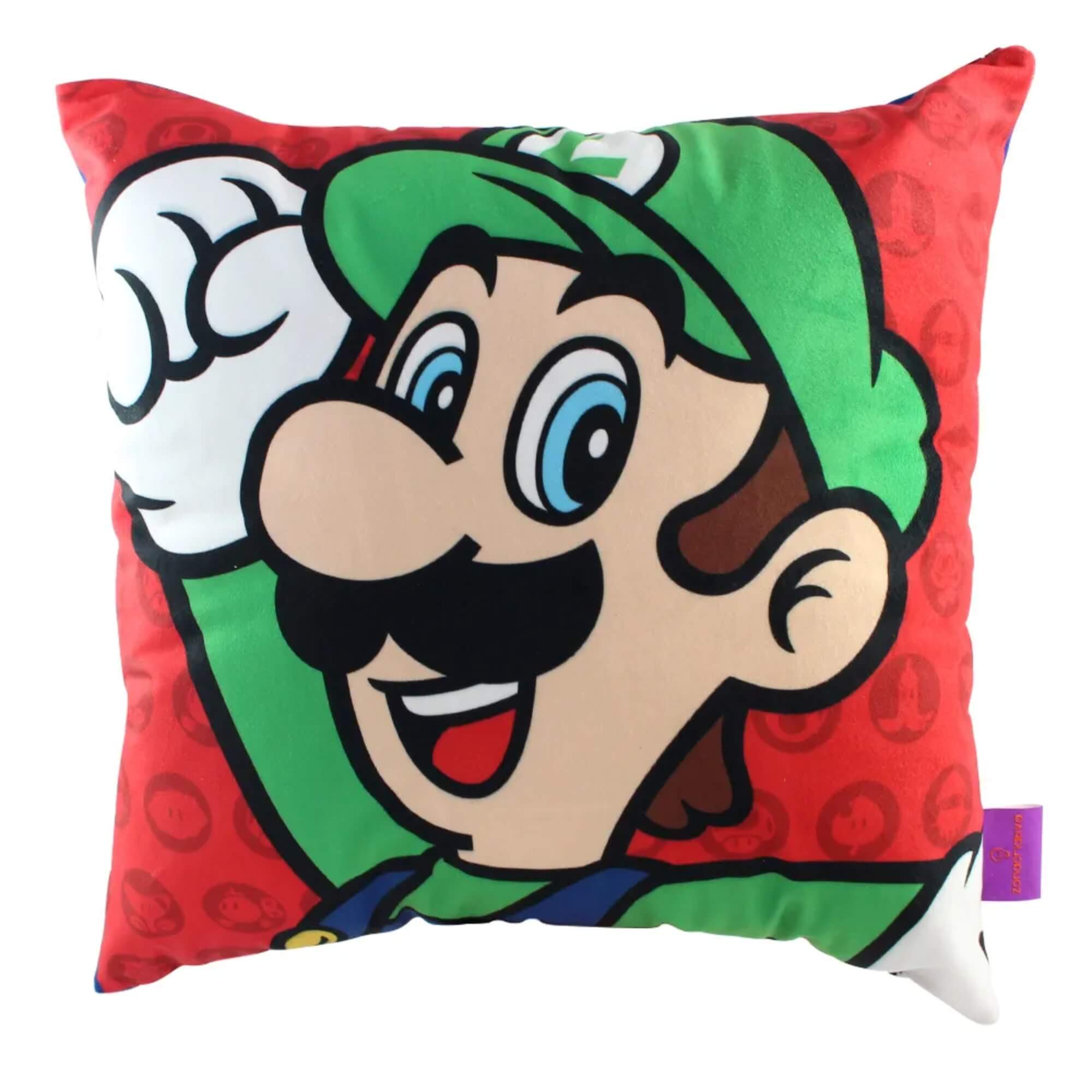 VAR Almofada Decorativa 40x40cm – Personagens Zona Criativa (Escolha o Tema) Tema:Mario e Luigi Super Mario Veludo