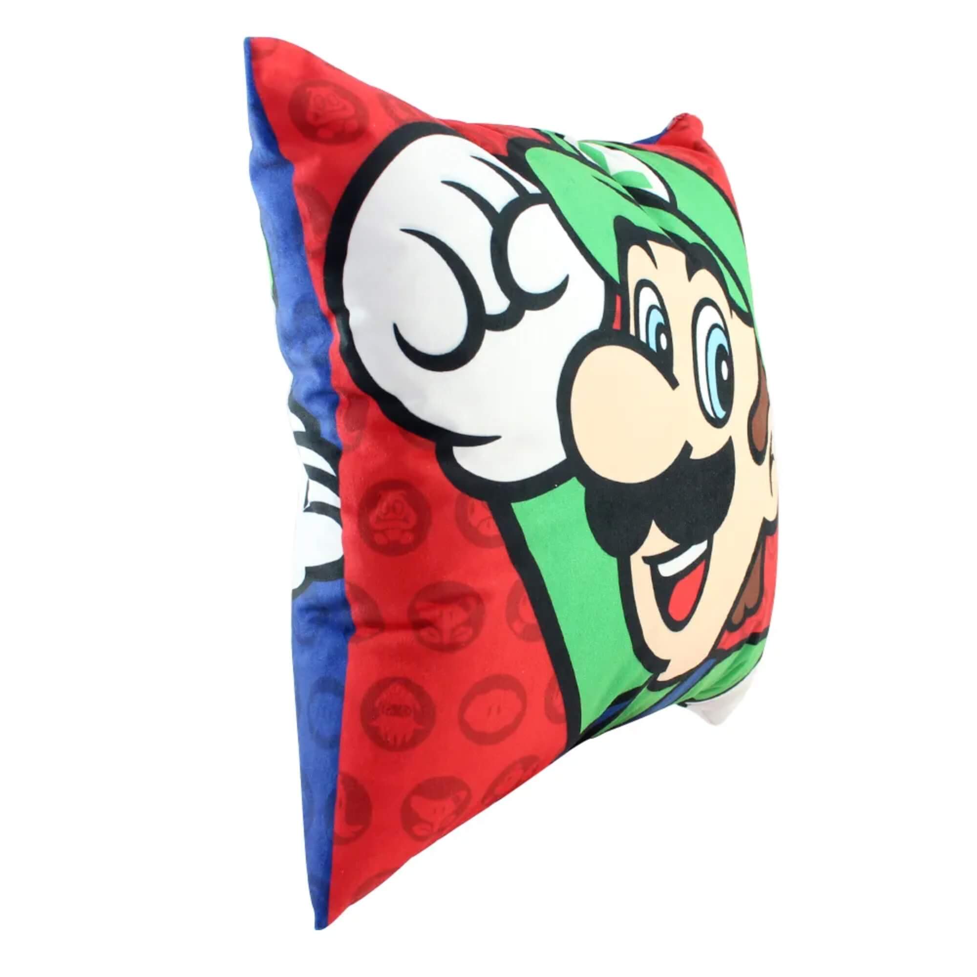 VAR Almofada Decorativa 40x40cm – Personagens Zona Criativa (Escolha o Tema) Tema:Mario e Luigi Super Mario Veludo