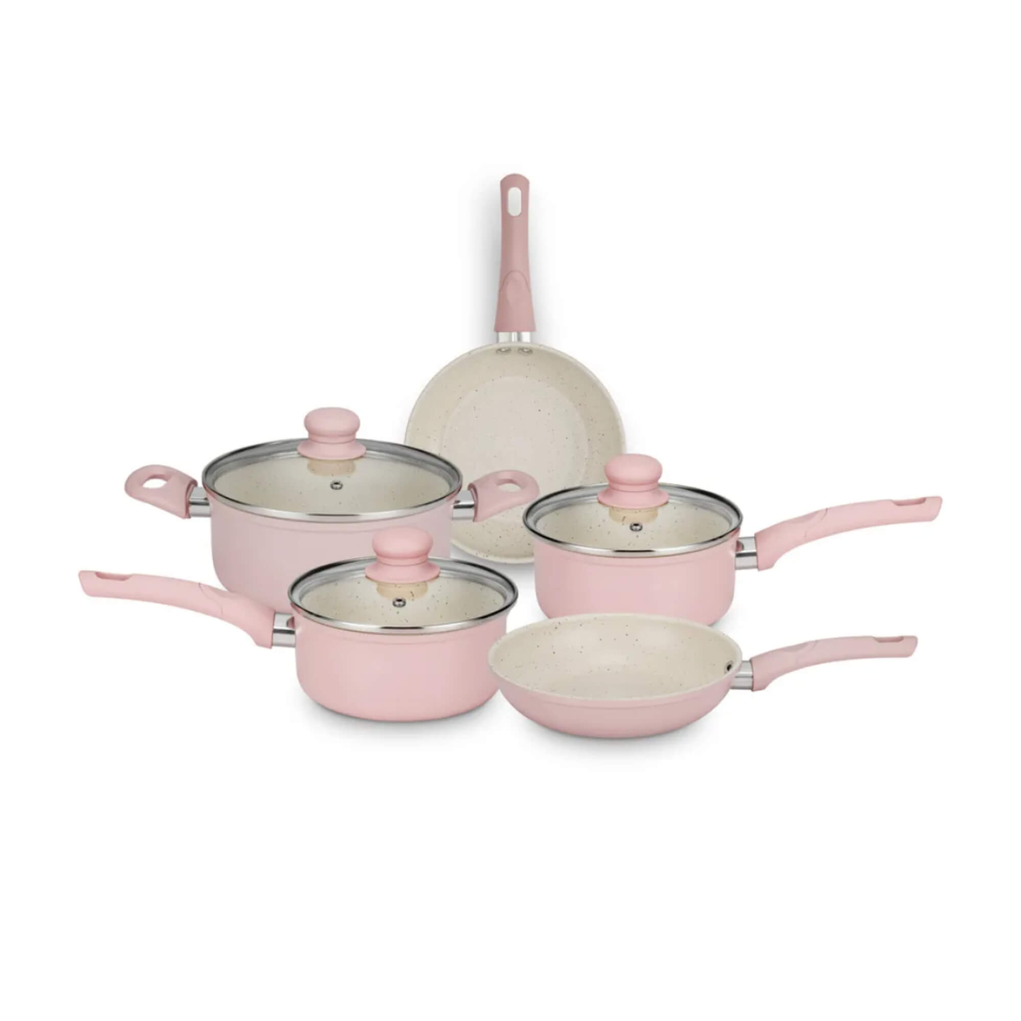 VAR Conjunto de Panelas Serena MTA 5 Peças – Revestimento Cerâmico (Escolha a Cor)