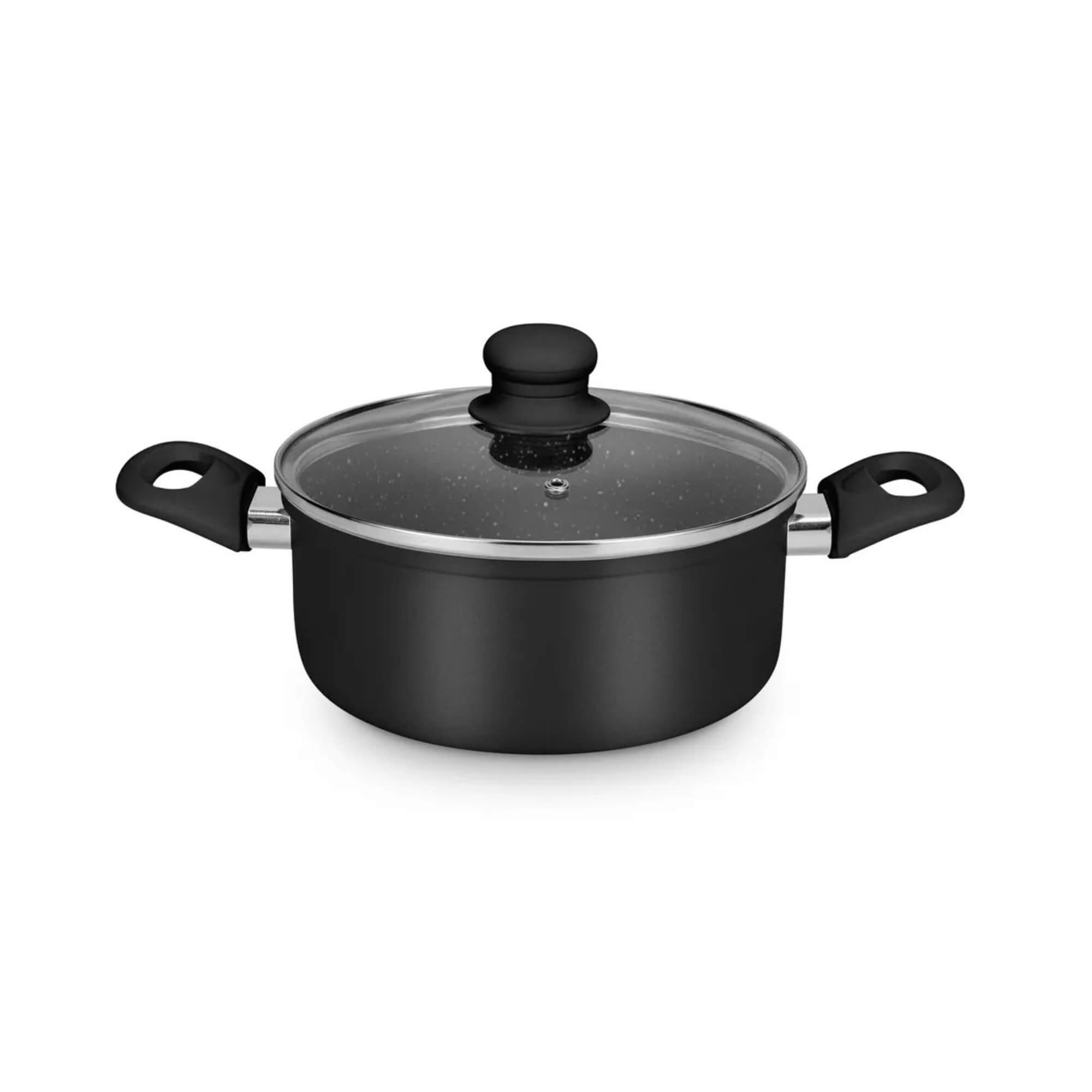 VAR Conjunto de Panelas Serena MTA 5 Peças – Revestimento Cerâmico (Escolha a Cor) Cor:Preto