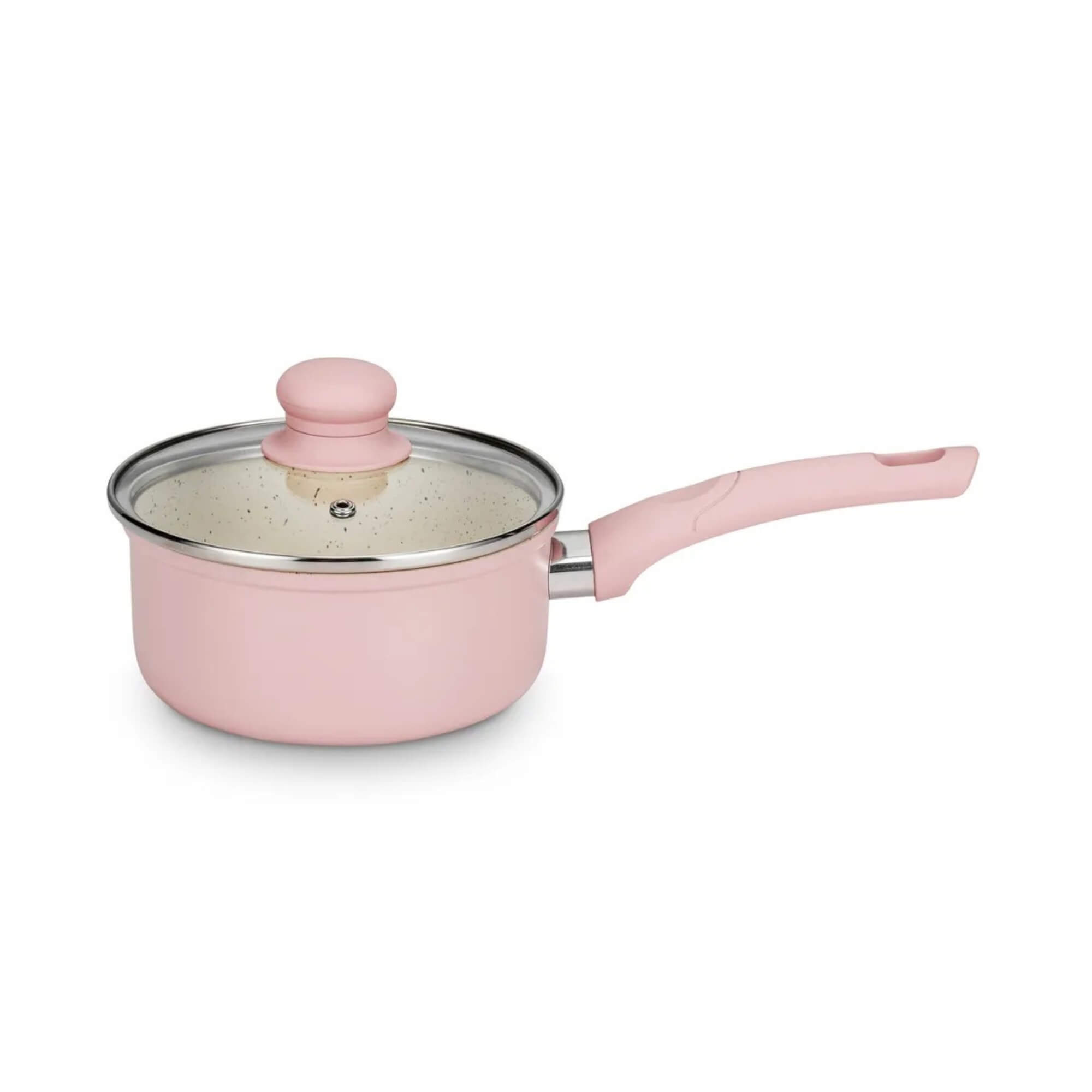 VAR Conjunto de Panelas Serena MTA 5 Peças – Revestimento Cerâmico (Escolha a Cor) Cor:Rosa