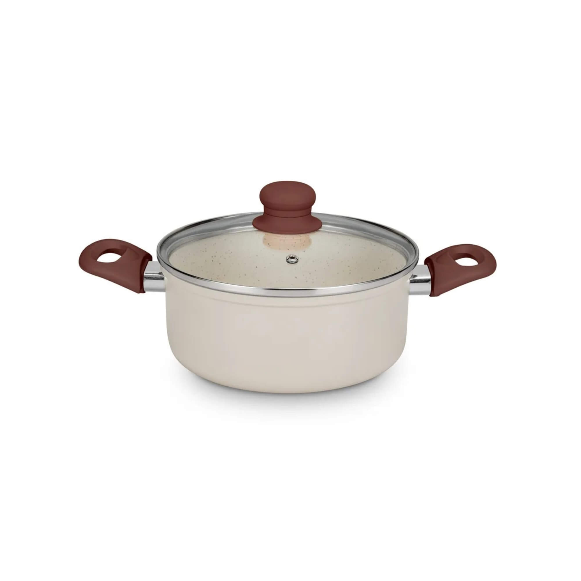 VAR Conjunto de Panelas Serena MTA 5 Peças – Revestimento Cerâmico (Escolha a Cor) Cor:Vanilla