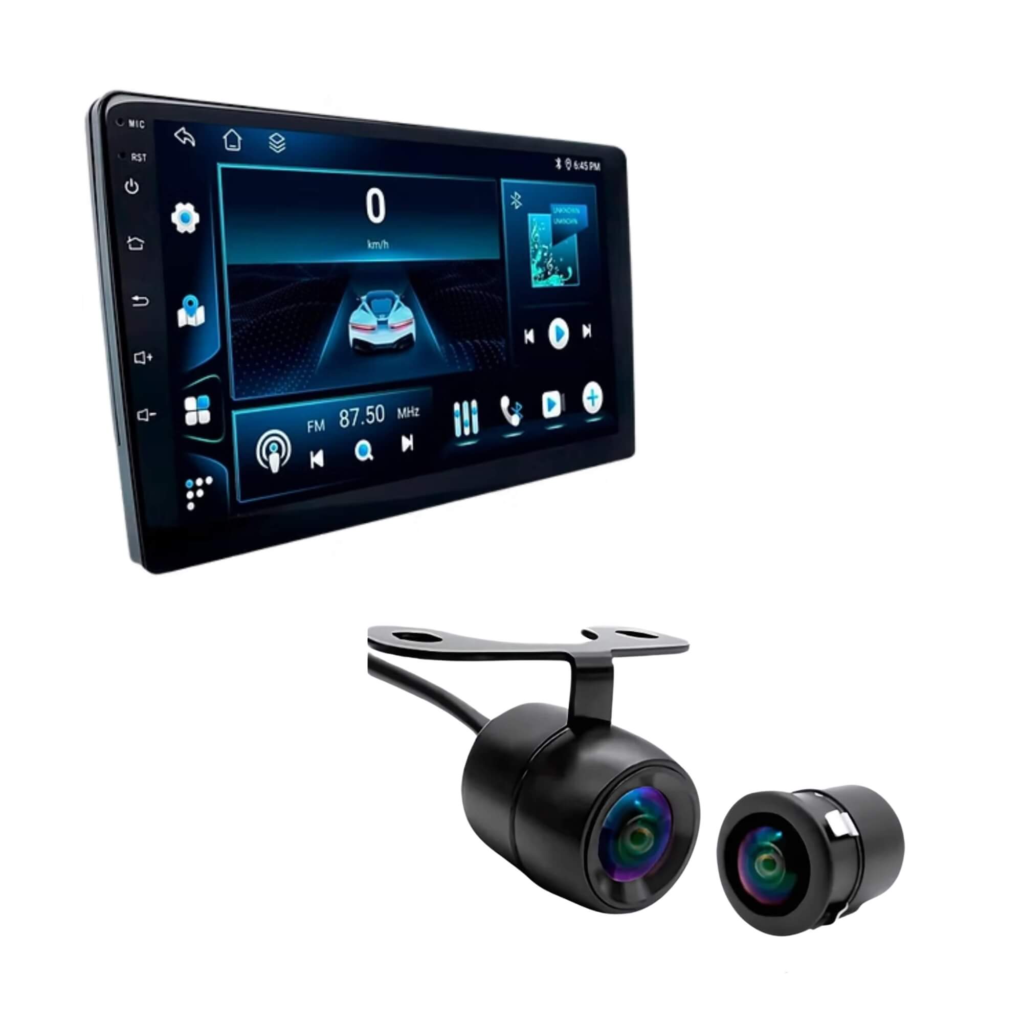 COMP Kit Multimídia 9” QLED Android 13 H-Tech HT-9960CA + Câmera de Ré HD Dinâmica CR530