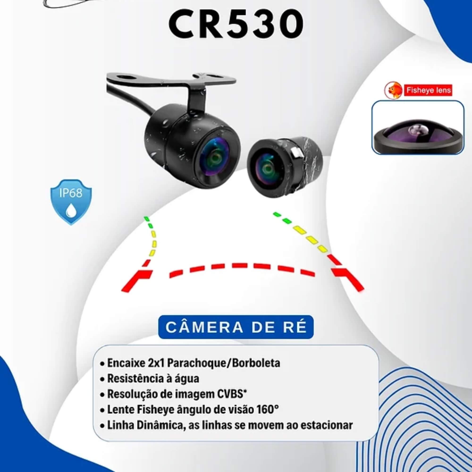 COMP Kit Multimídia 9” QLED Android 13 H-Tech HT-9960CA + Câmera de Ré HD Dinâmica CR530