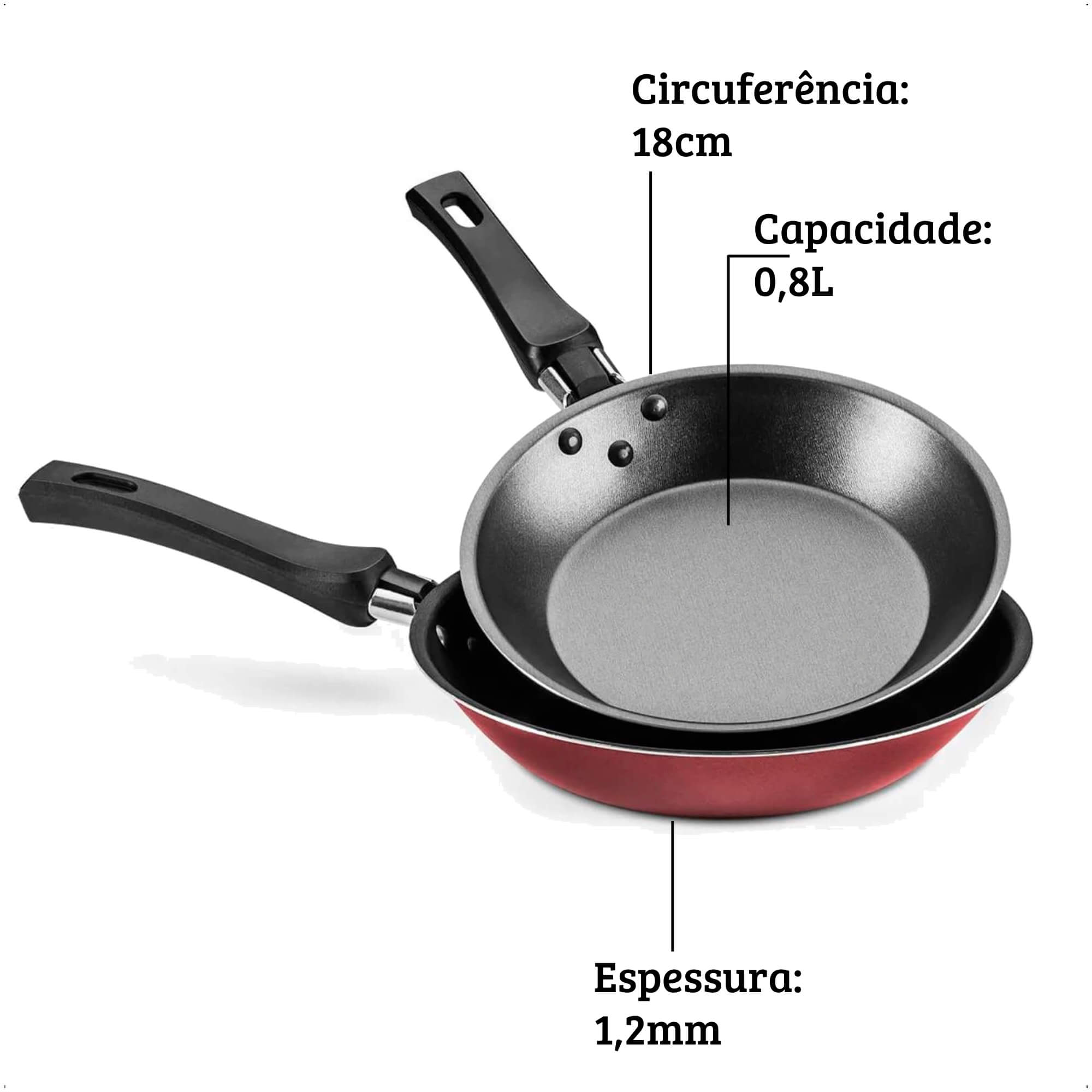 VAR Frigideira Omeleteira Antiaderente (Escolha) Tamanho/Cor: 0,8L Cereja