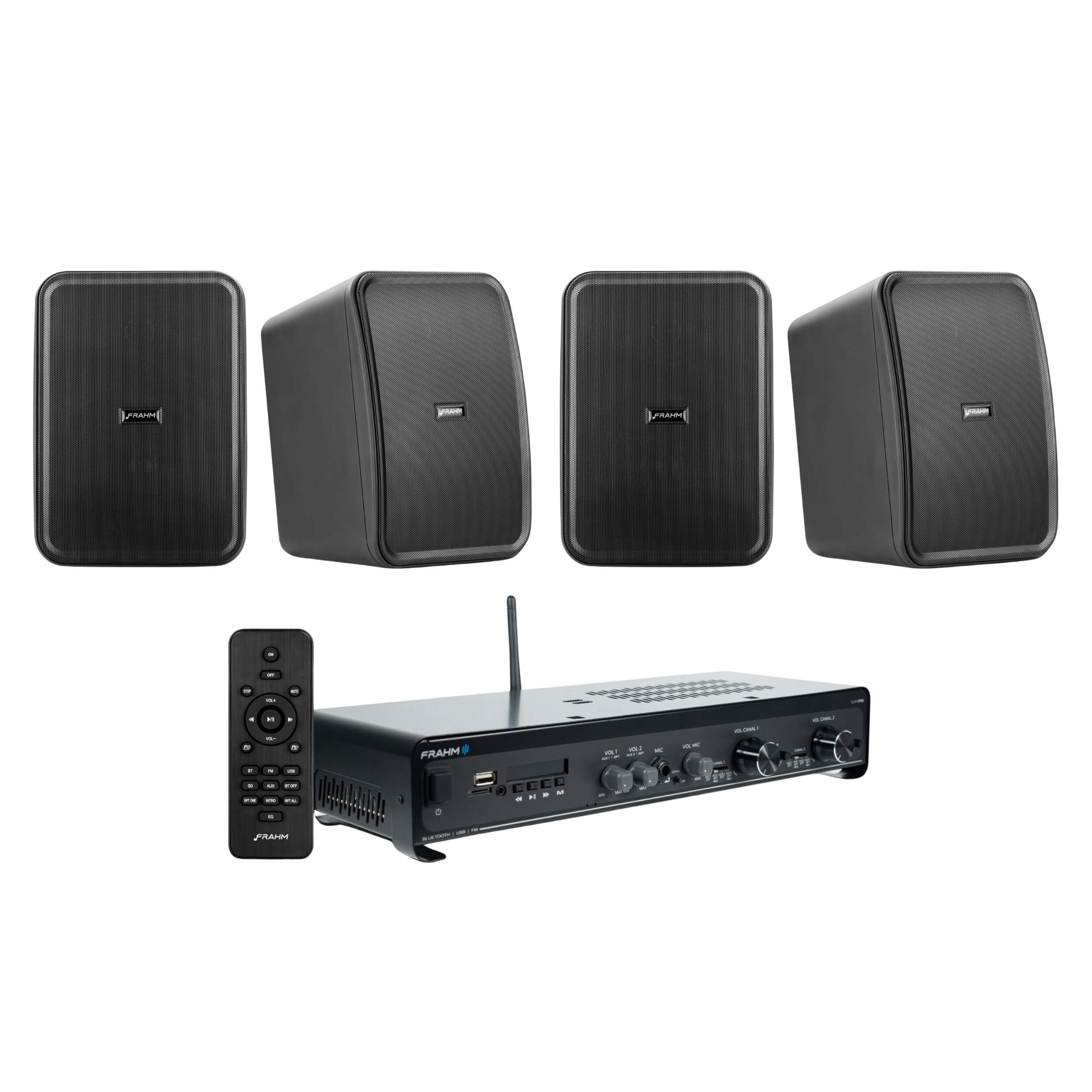 COMP Kit Som Ambiente Externo Frahm: 2x Pares de Caixas CS 5” + Amplificador Slim 2700 G5 160W