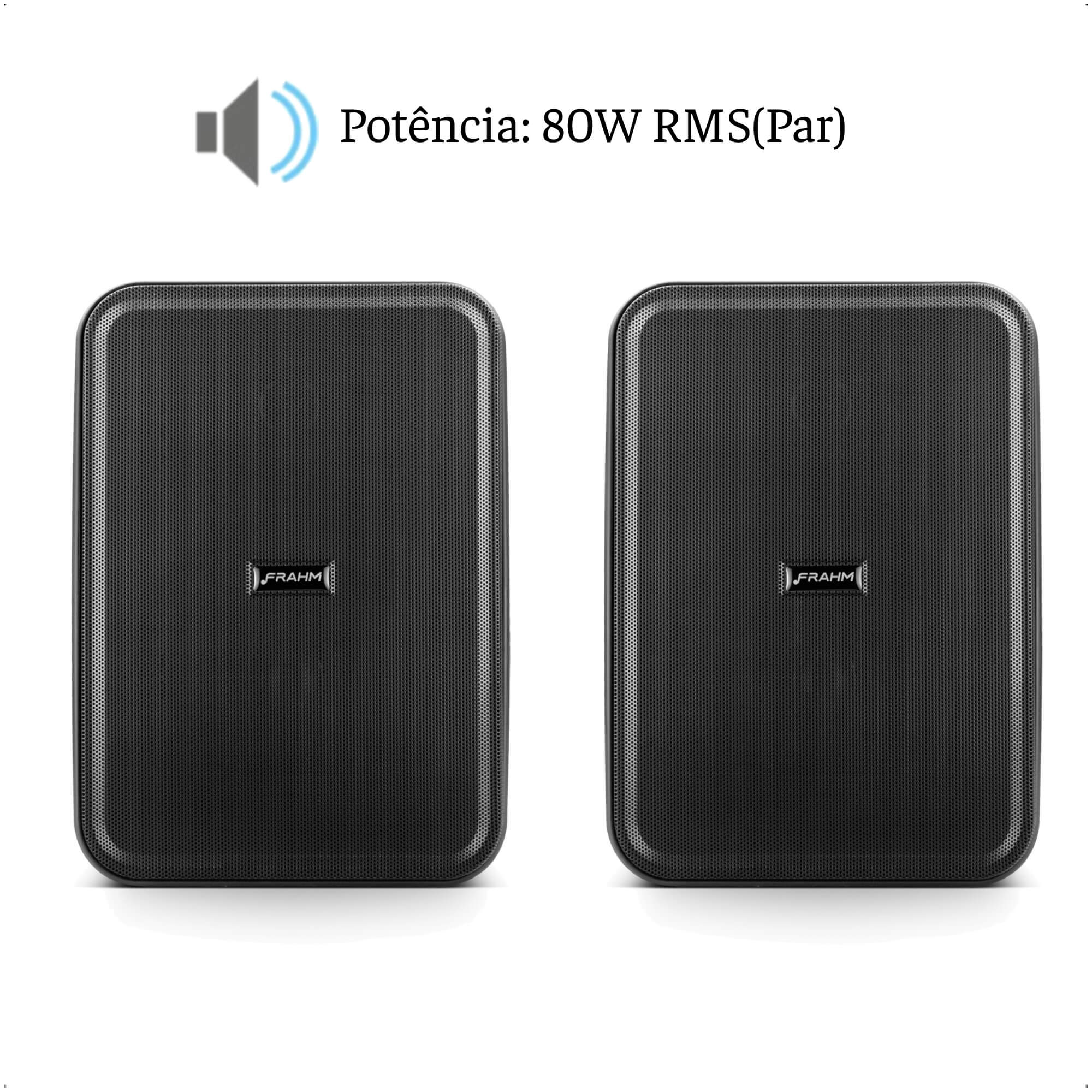 COMP Kit Som Ambiente Externo Frahm: 2x Pares de Caixas CS 5” + Amplificador Slim 2700 G5 160W