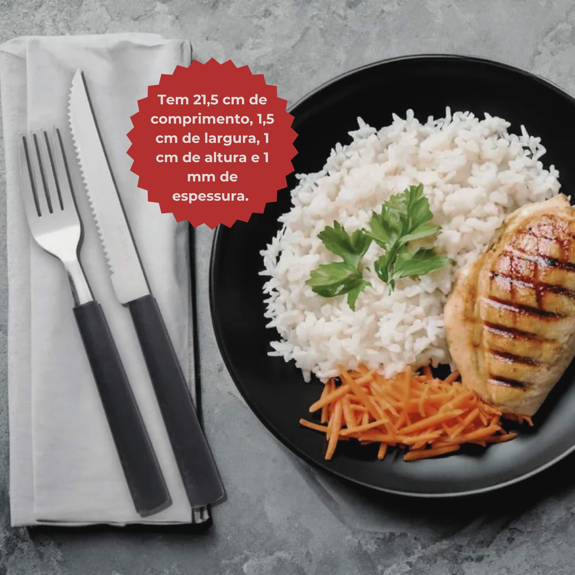 COMP Kit 6 Facas de Mesa Inox com serra de corte Linha Riviera Brinox