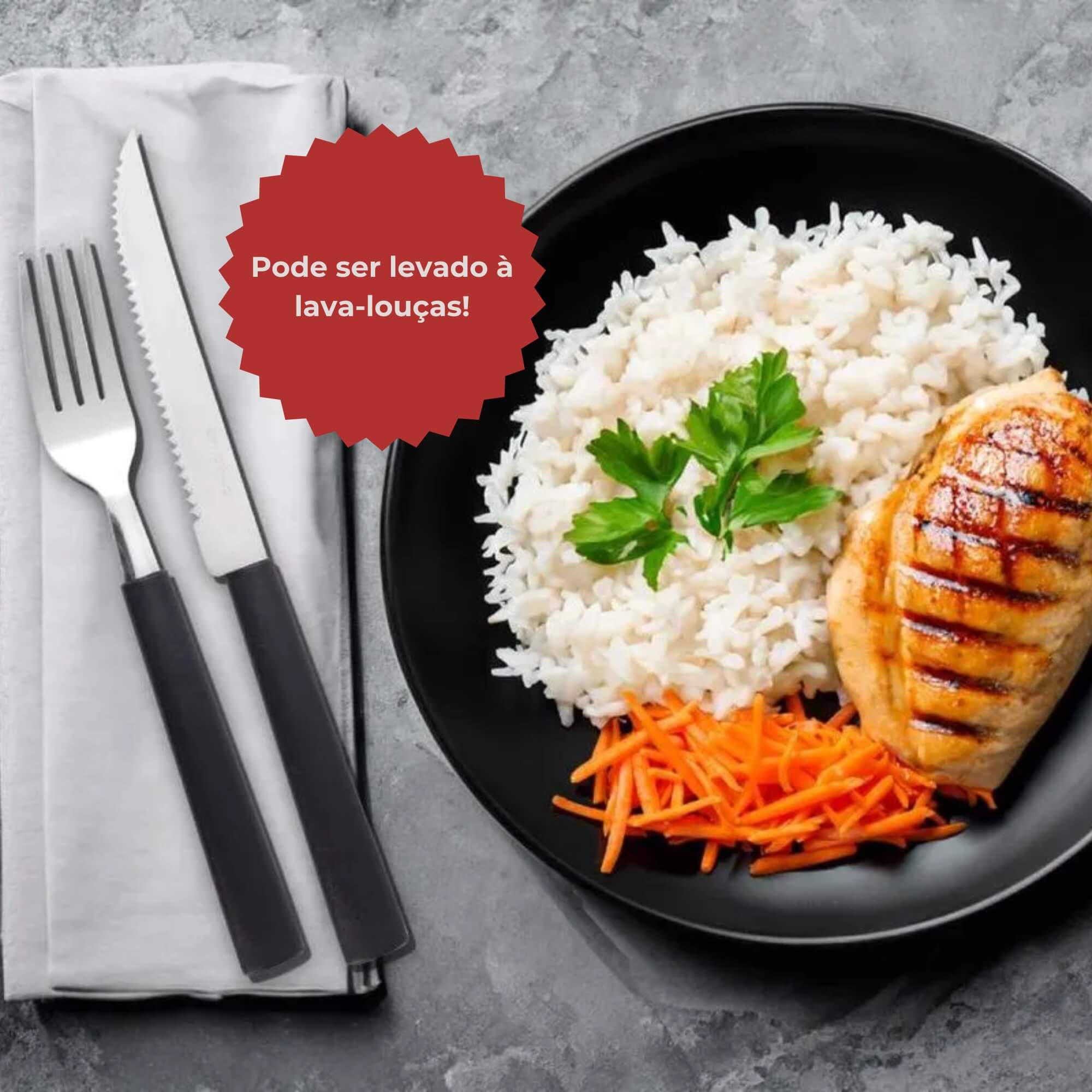 COMP Kit 6 Facas de Mesa Inox com serra de corte Linha Riviera Brinox