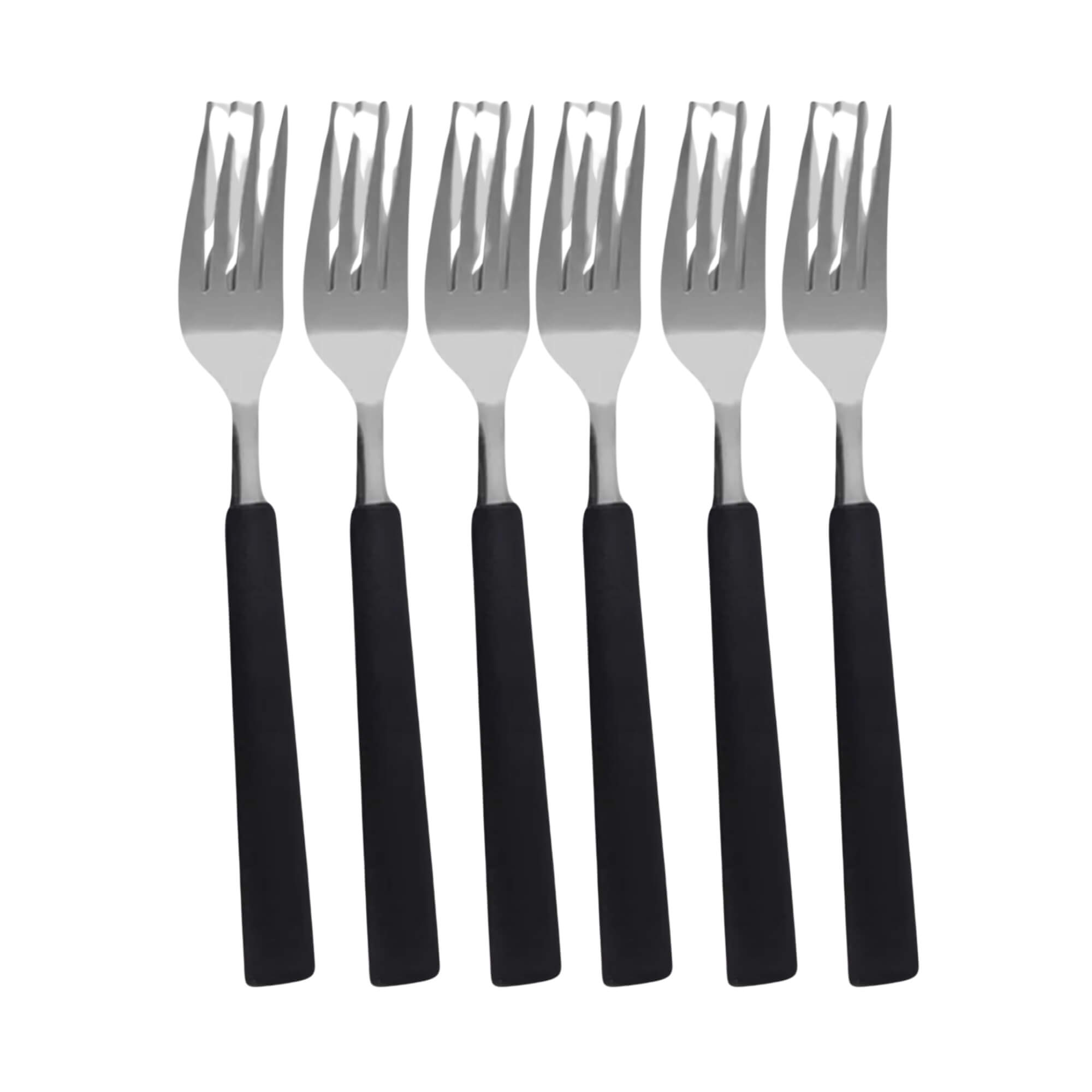 COMP Kit 6 Garfos de Mesa Aço Inox Preto Linha Riviera Brinox