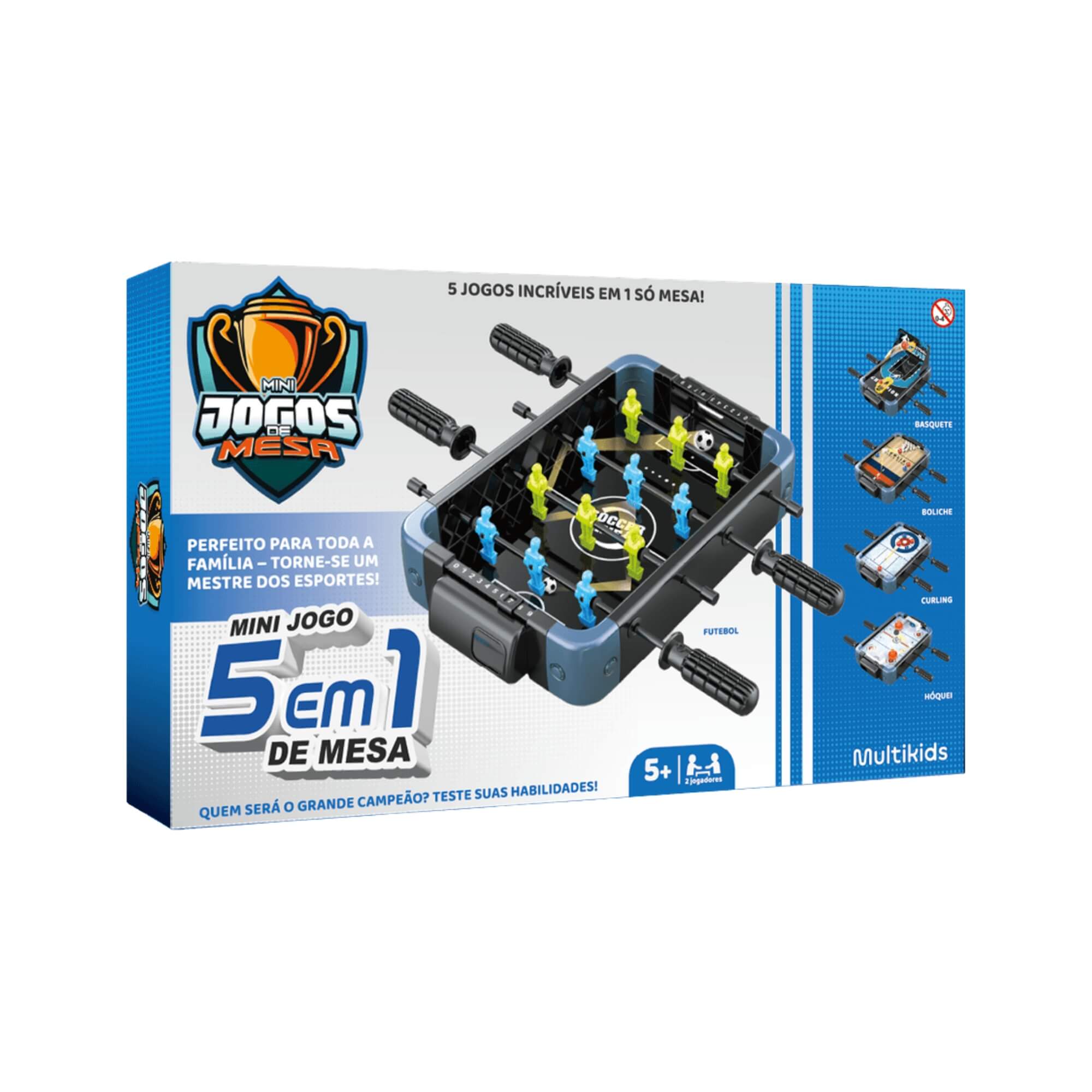 Kit de Jogos de Mesa 5 em 1 - Torne-se um mestre dos Esportes! Multikids - BR2492