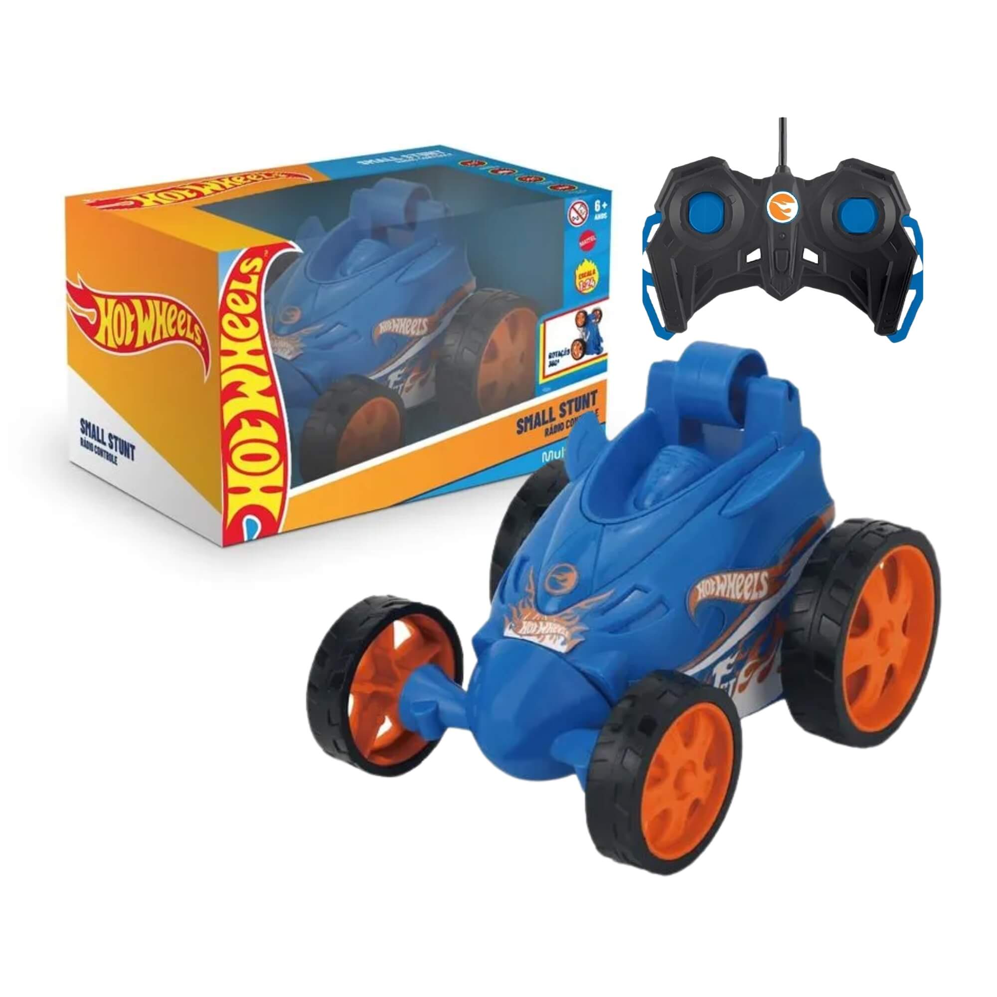 Brinquedo Carrinho de Controle Remoto Hot Wheels 1:43 Azul com Luz Multikids - BR2477