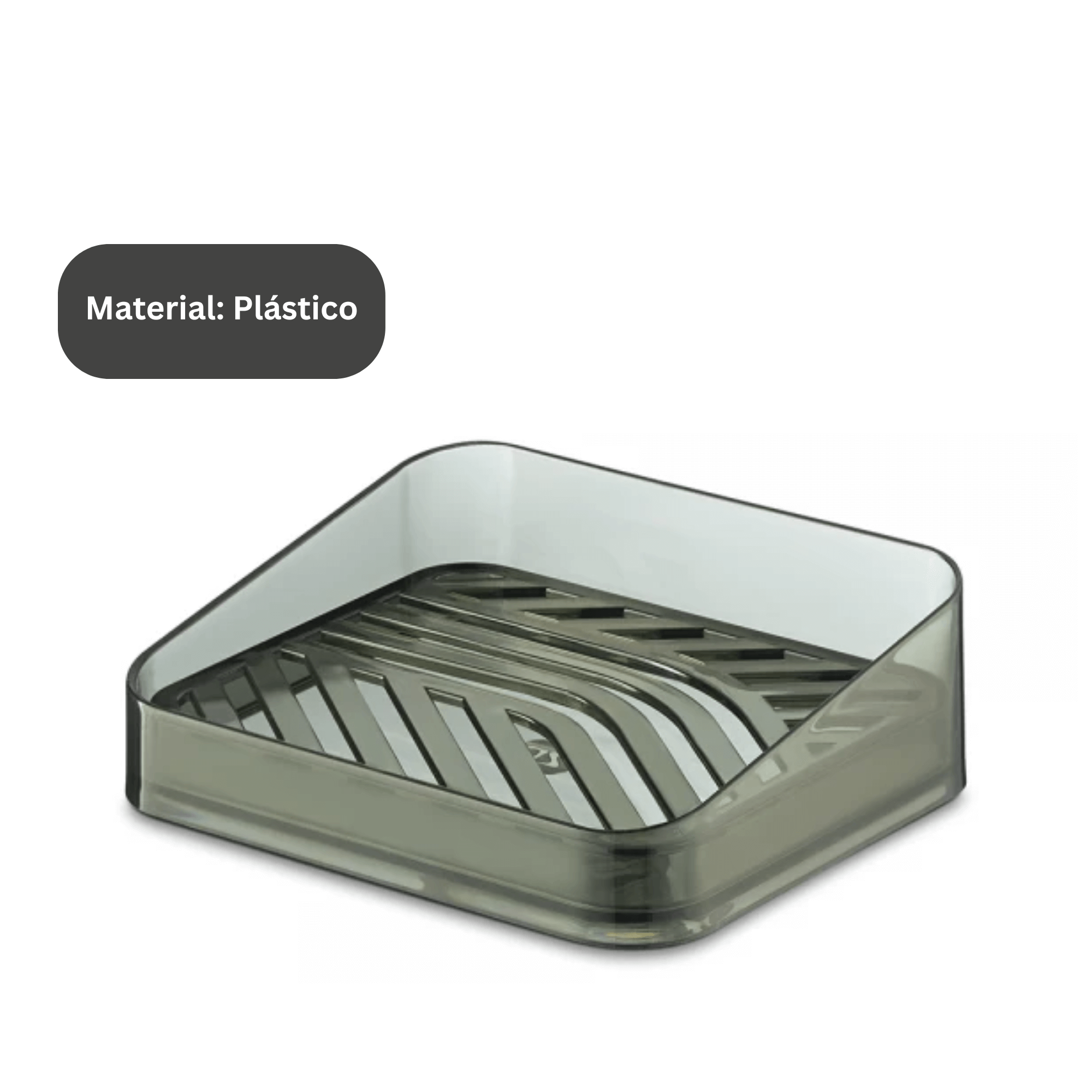 COMP Kit Banheiro Slim Translúcido Preto UZ: Saboneteira + Porta Sabonete Líquido