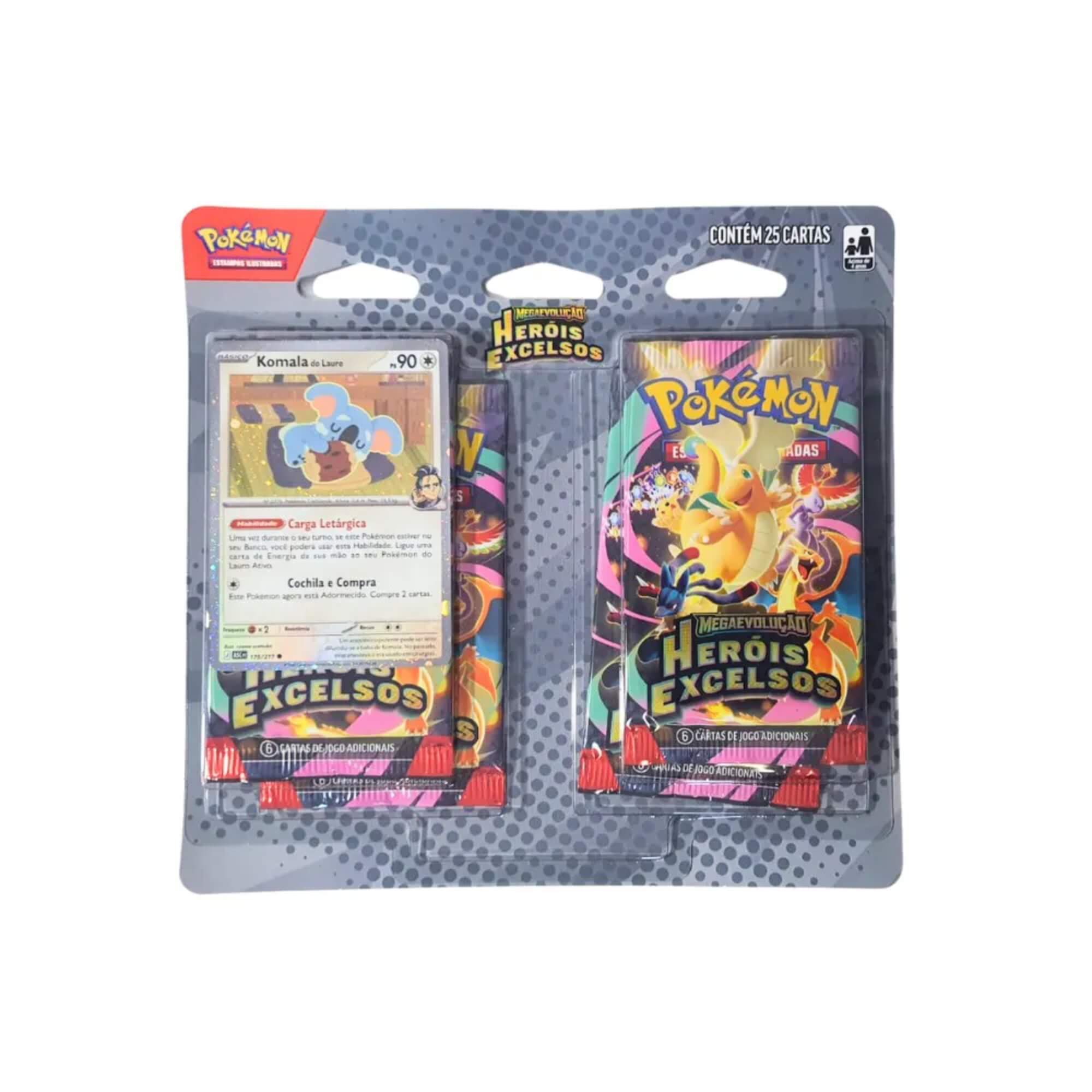 Pokemon Blister Quadruplo - Heróis Excelsos - Komala e Tangela Copag - 36440