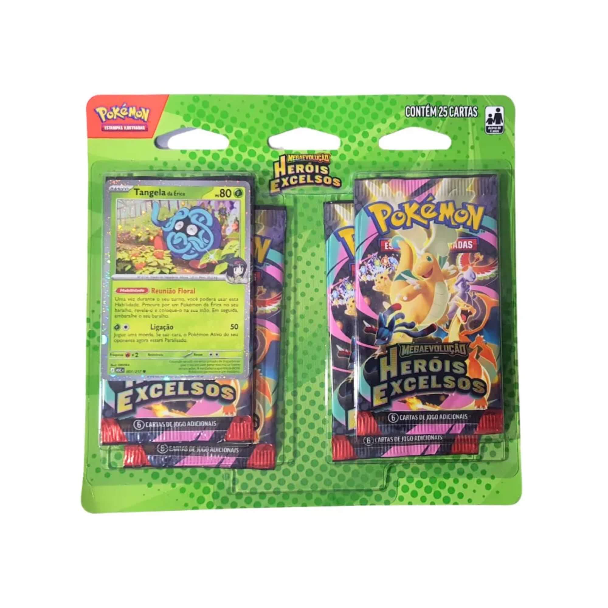 Pokemon Blister Quadruplo - Heróis Excelsos - Komala e Tangela Copag - 36440
