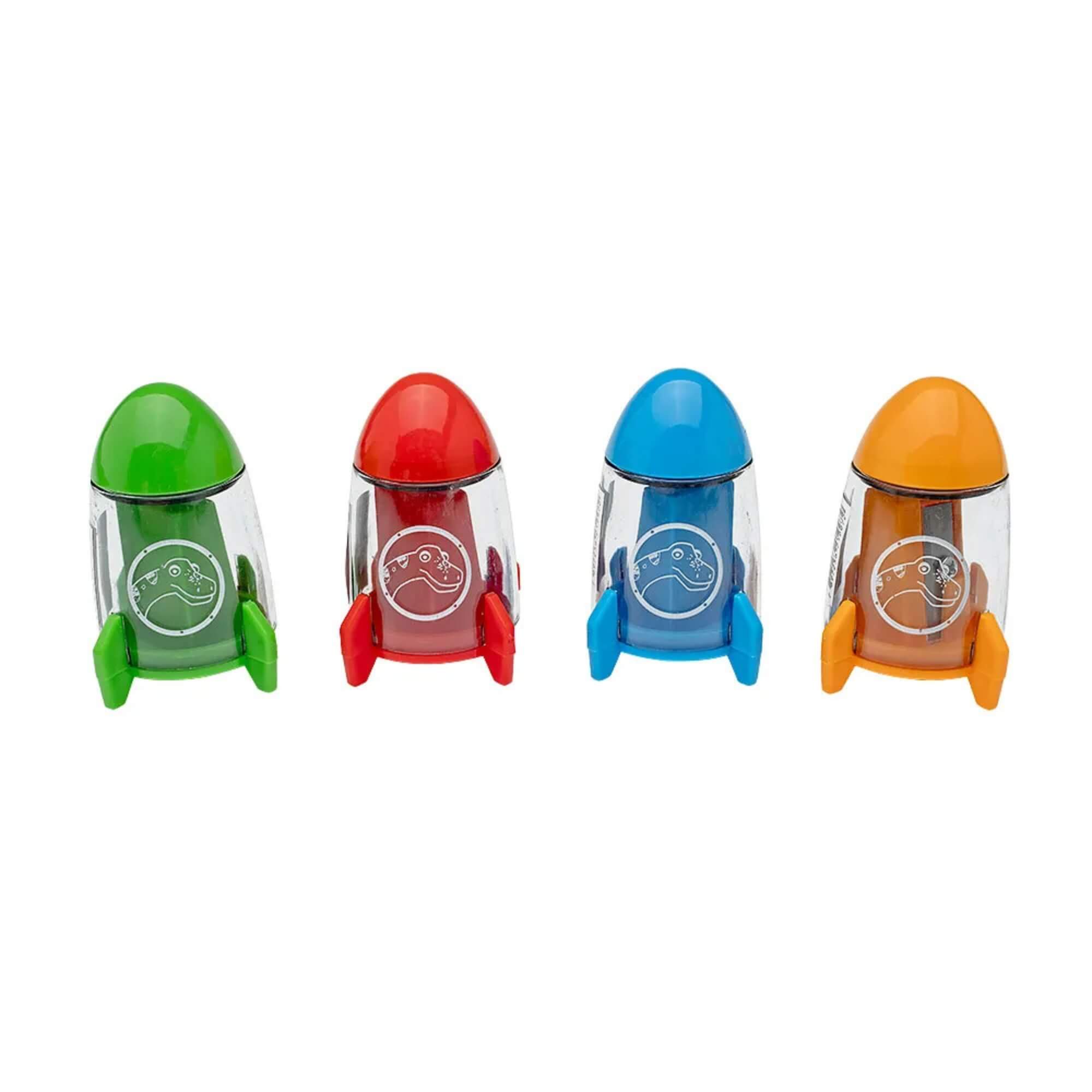 Apontador Foguete com Depósito Dino Space (Pote com 12 unidades) Leo&Leo Leonora - 10236