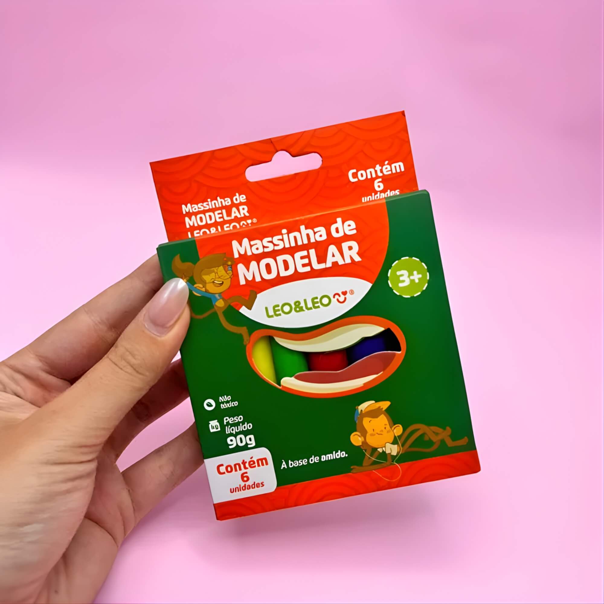Massinha de Modelar 90g 6 Cores Amido (Pacote com 12 unidades) Leo&Leo Leonora - 4357