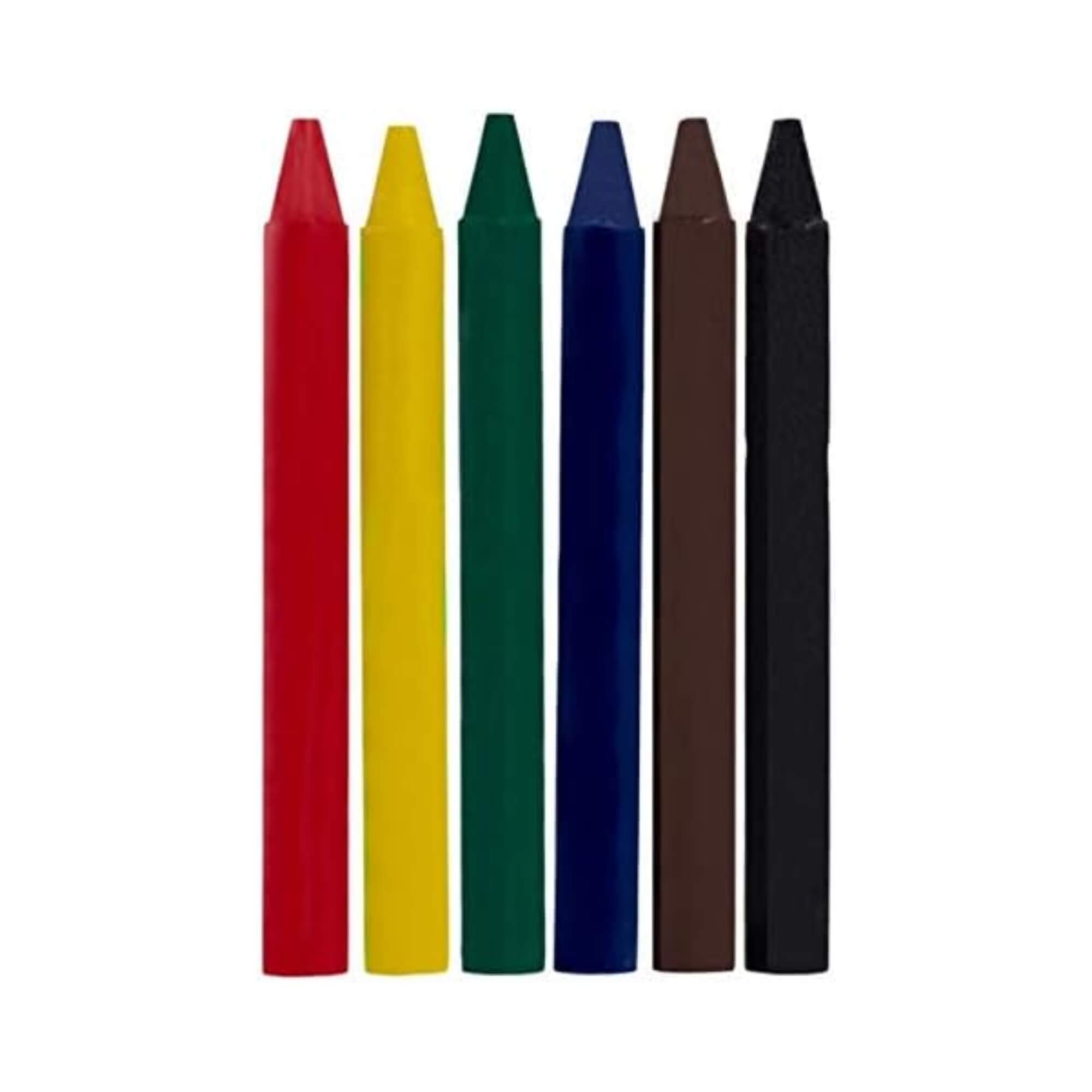 Giz de Cera Fino 6 Cores 8x88mm (Pacote com 12 unidades) Leo&Leo Leonora - 4505