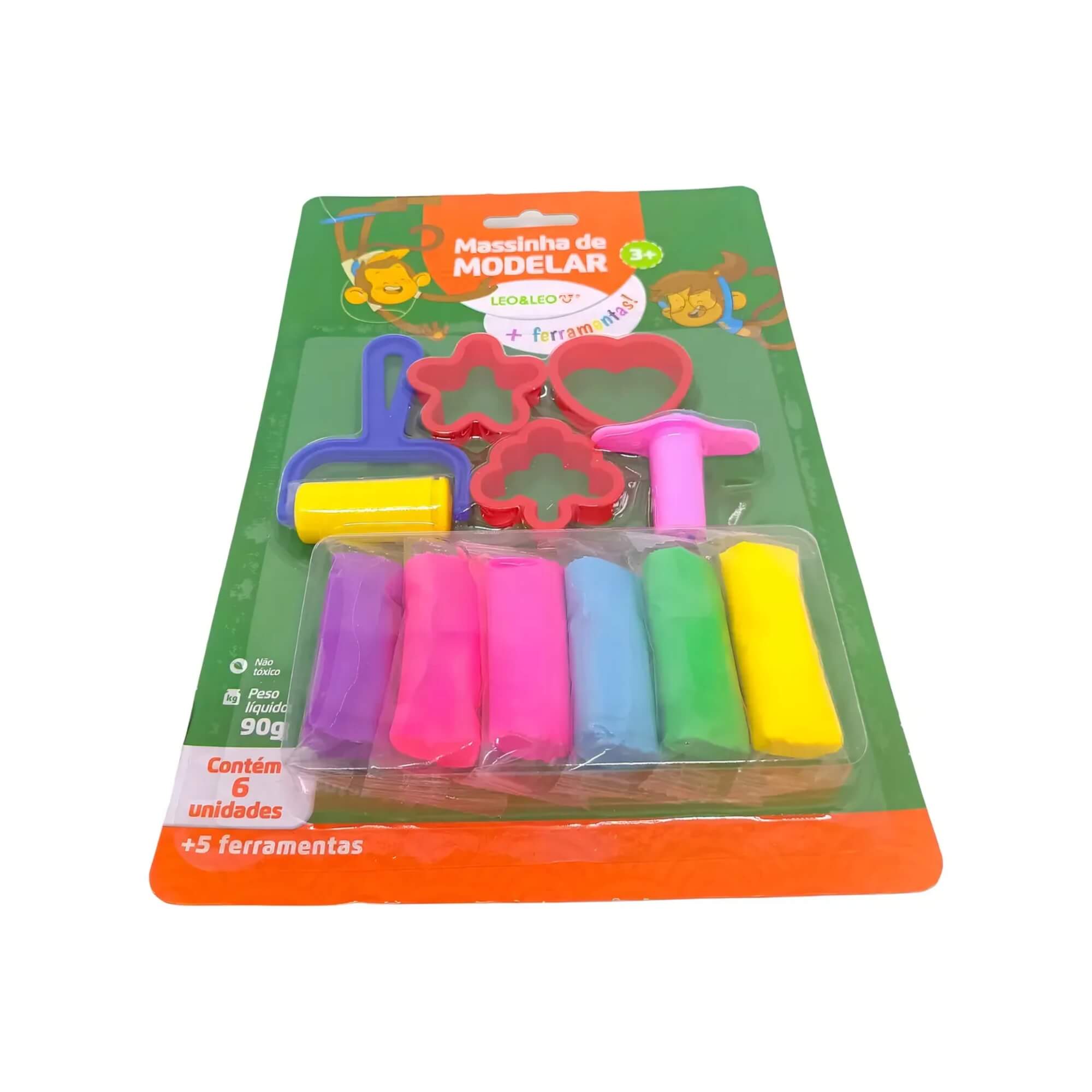 Kit Massa de Modelar 6 Cores + 5 Peças Leo&Leo Leonora - 73515