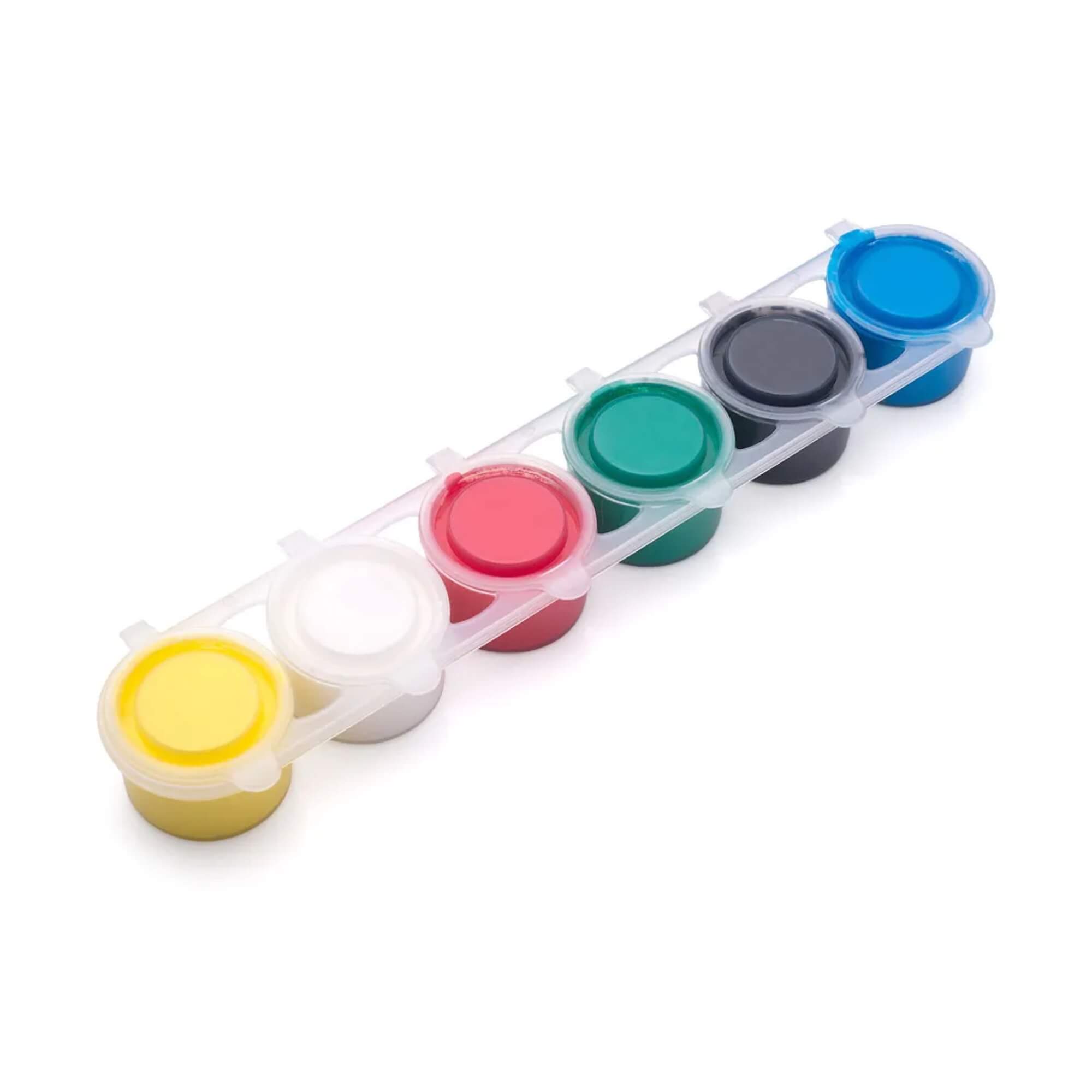 Caixa de Tinta Guache Escolar com 6 Cores (15ml por pote) Leo&Leo Leonora - 74212