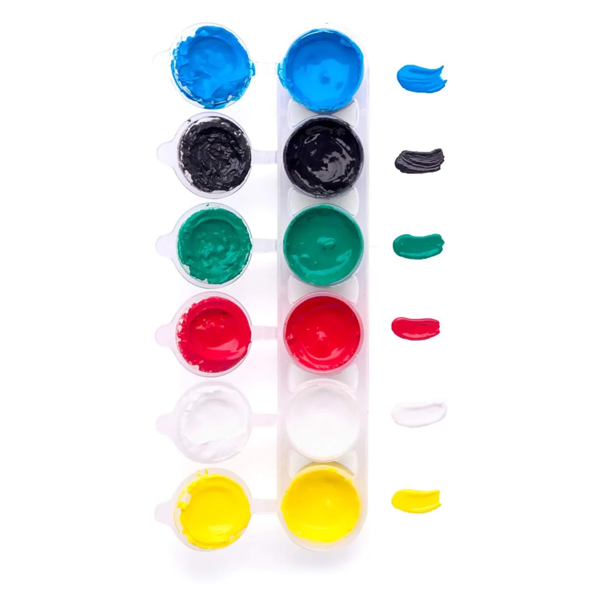 Caixa de Tinta Guache Escolar com 6 Cores (15ml por pote) Leo&Leo Leonora - 74212
