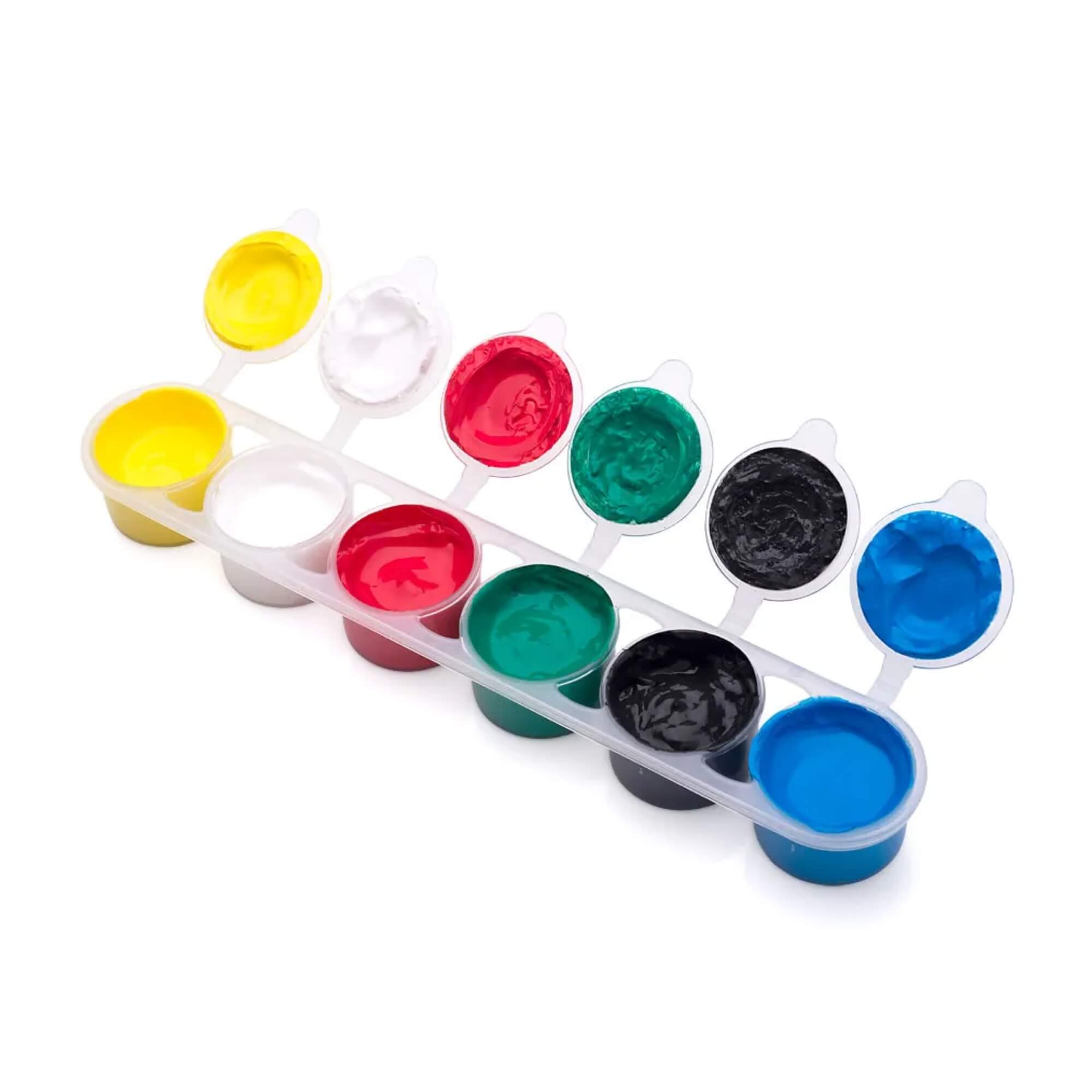Caixa de Tinta Guache Escolar com 6 Cores (15ml por pote) Leo&Leo Leonora - 74212