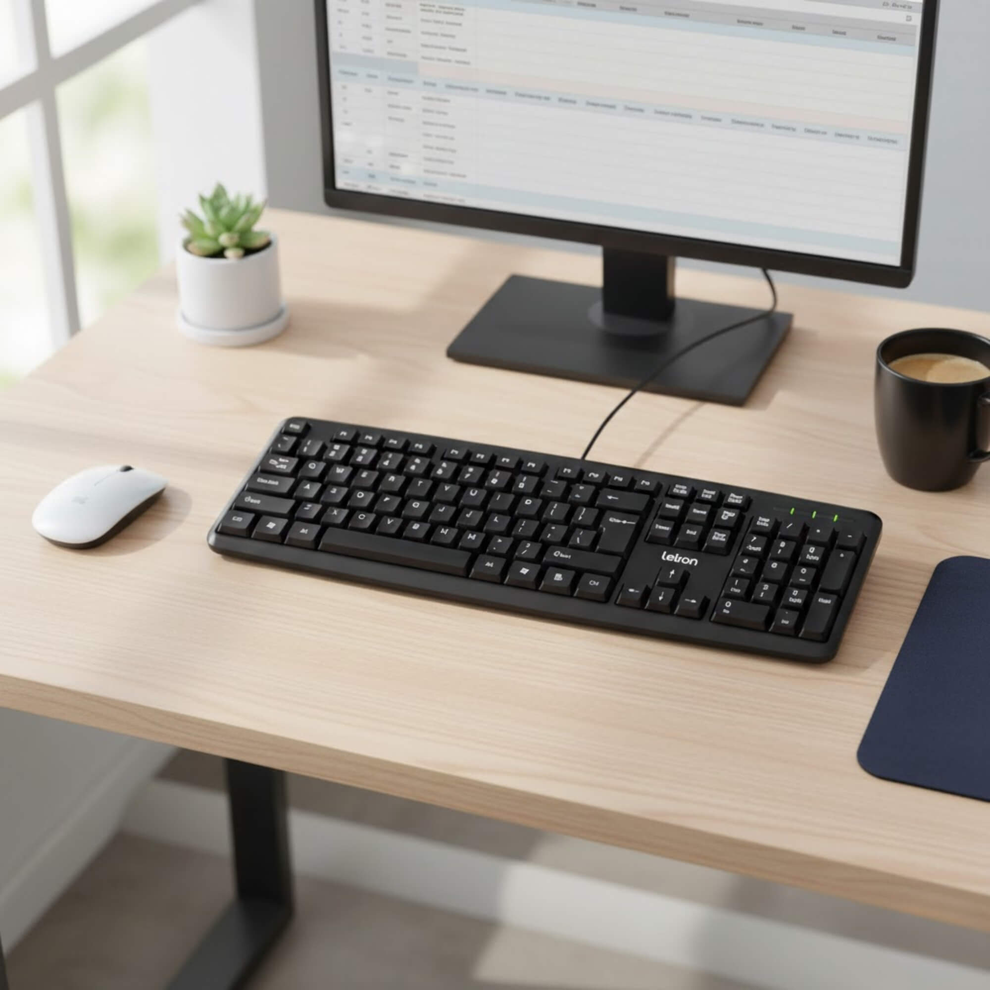 Teclado Padrão Ergonômico Modelo Abnt Preto Day By Day Letron Leonora - 74327