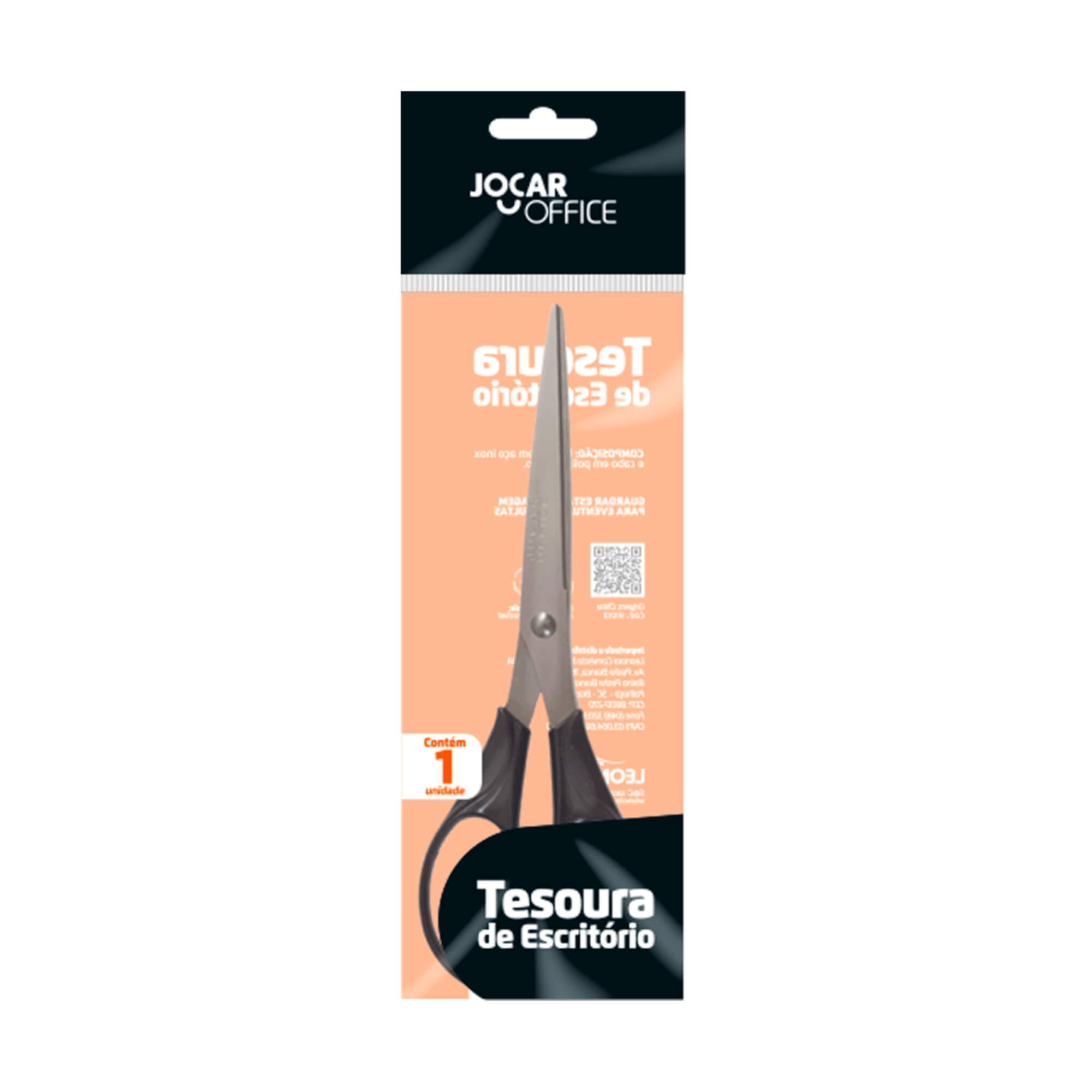 Tesoura de Escritório Inox 19,5cm (caixa com 12 unidades) Jocar Office Leonora - 91013
