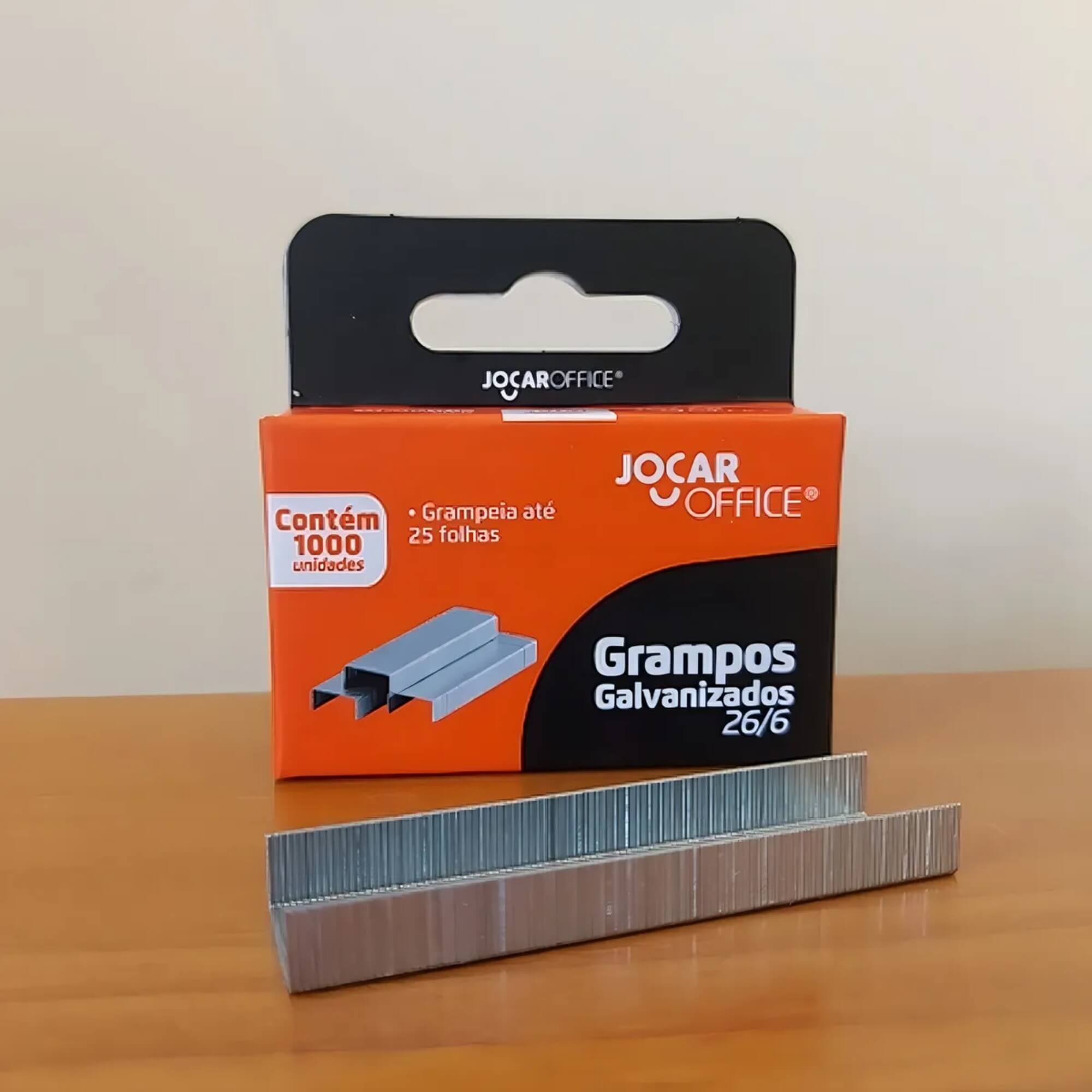 Grampo Galvanizado (26/6) Caixa com 1000 unidades Jocar Office Leonora - 93011