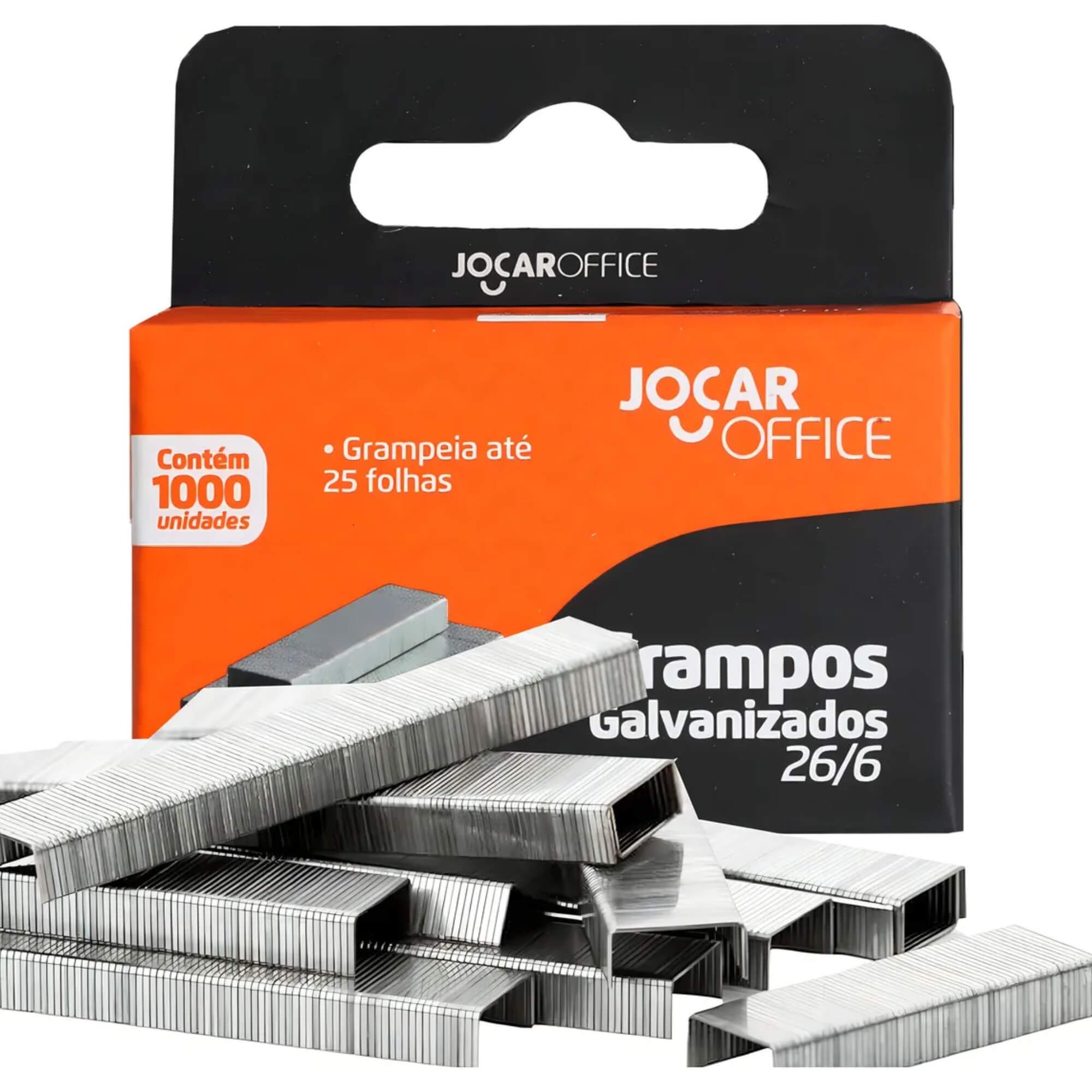 Grampo Galvanizado (26/6) Caixa com 1000 unidades Jocar Office Leonora - 93011