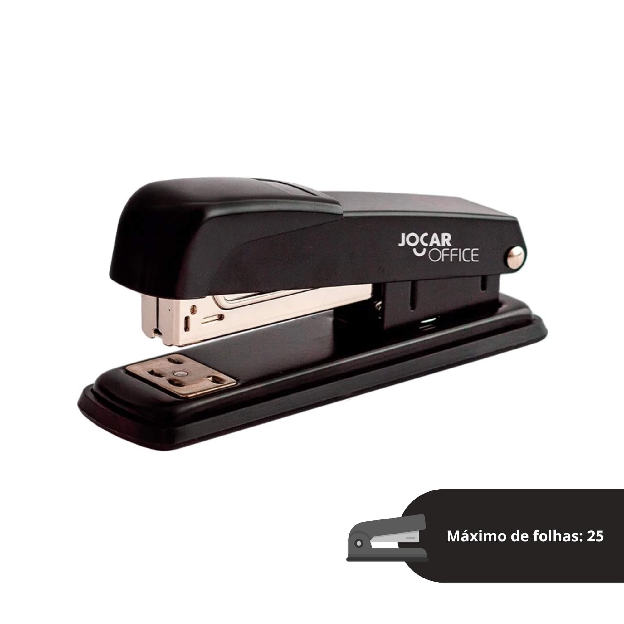 Grampeador Metal 13cm Pequeno 25 Folhas Jocar Office Grampo 24/06 Leonora - 93014