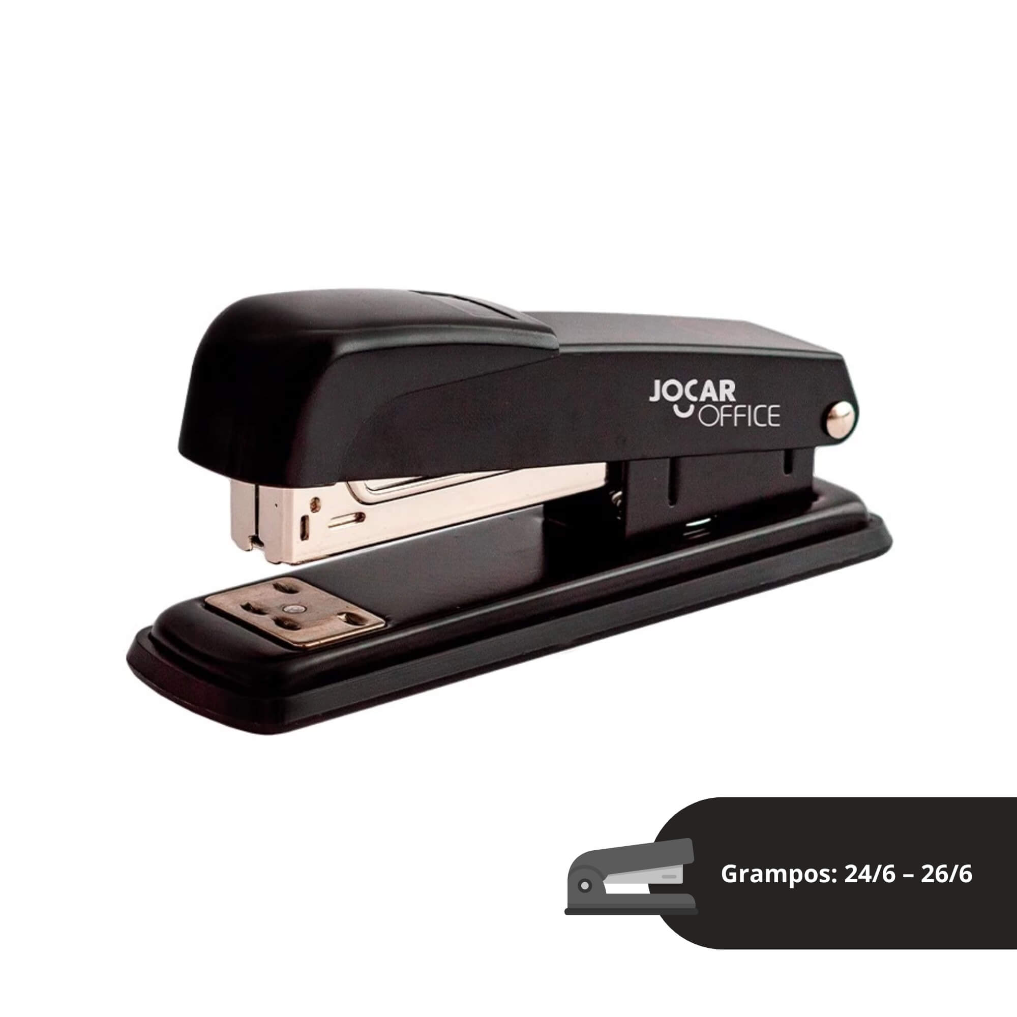 Grampeador Metal 13cm Pequeno 25 Folhas Jocar Office Grampo 24/06 Leonora - 93014