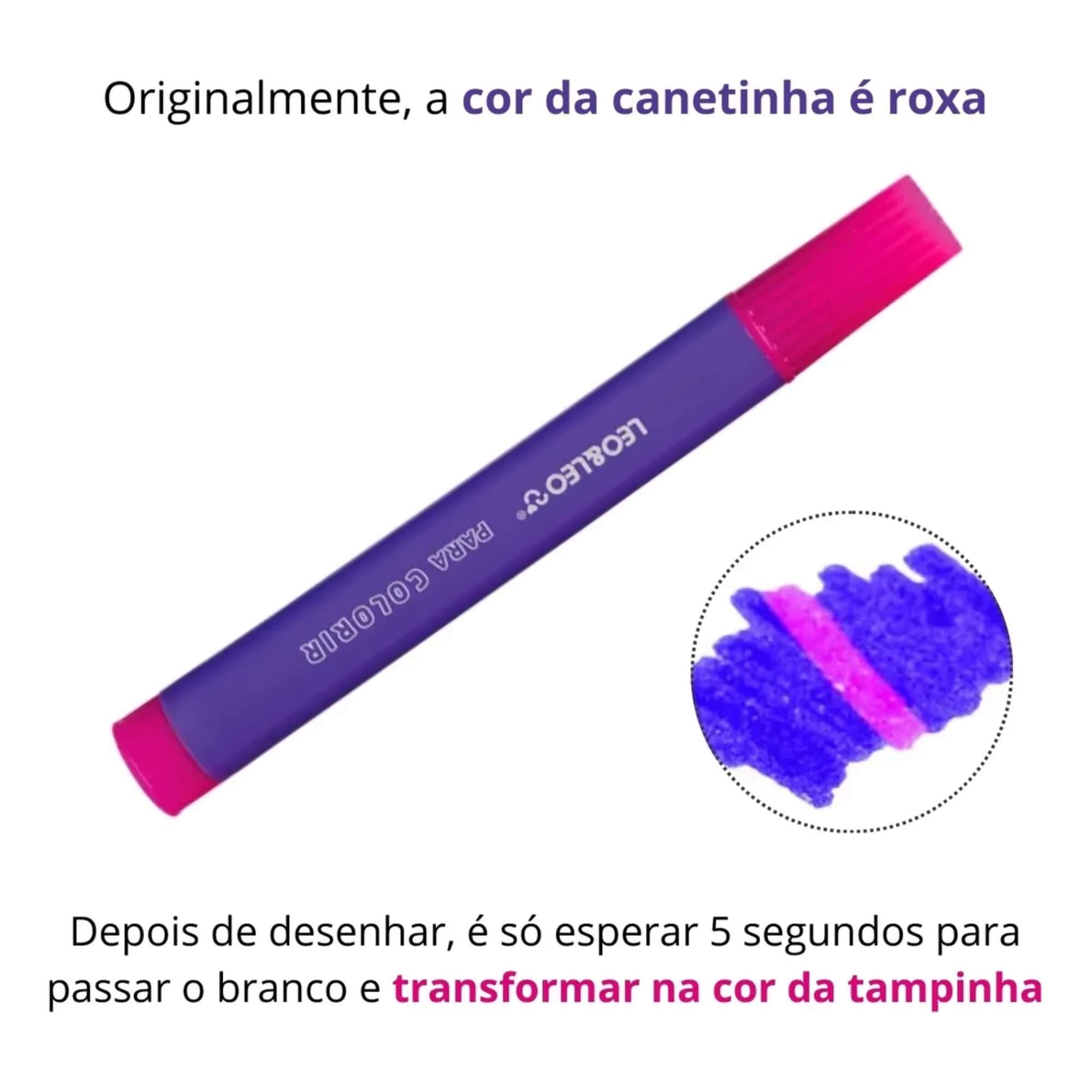 Canetinha Hidrocor que Muda de Cor Caixa com 8 Unidades Leo&Leo Leonora - 94139