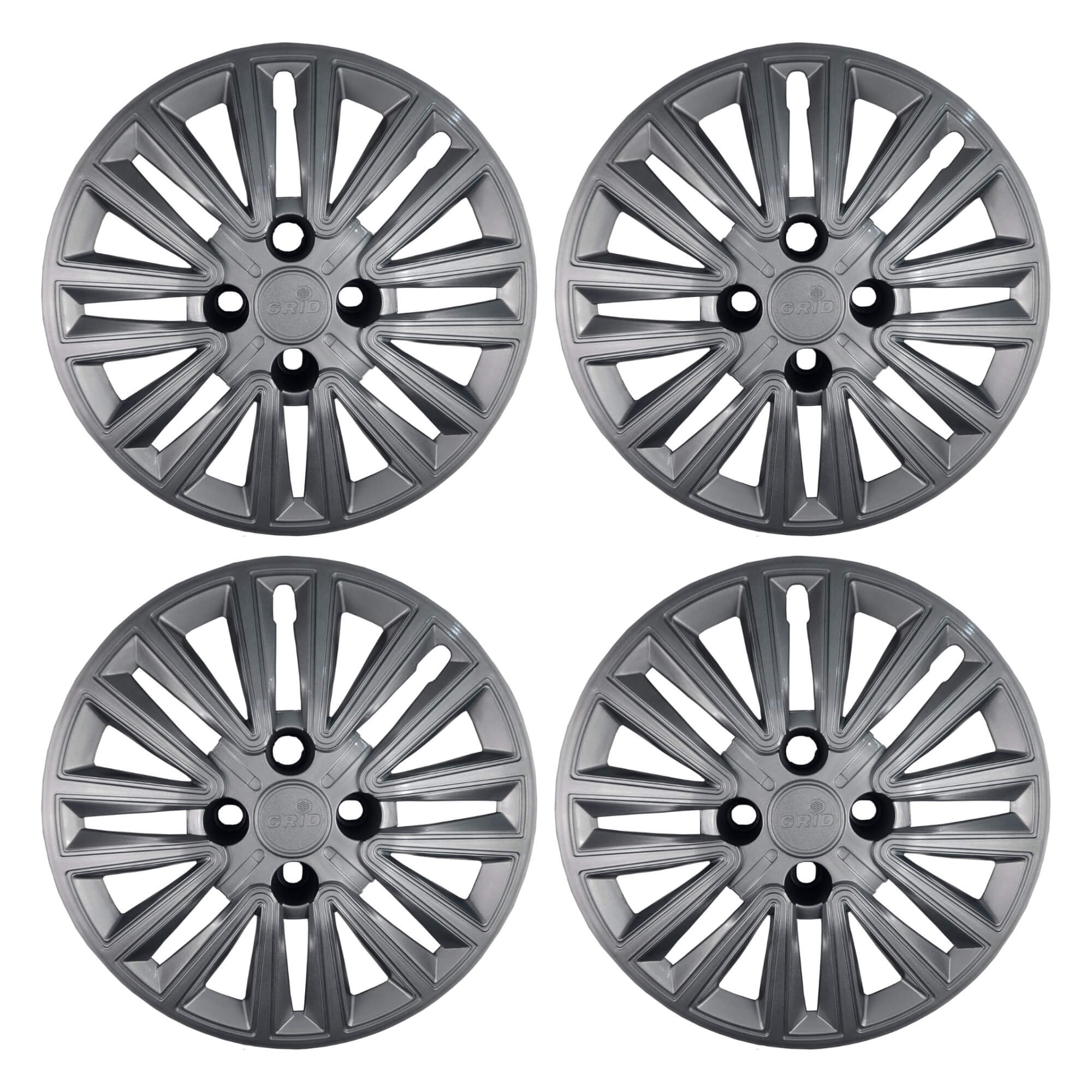Calota Aro 14" cor Grafite Modelo Sport Peugeot 2025 Jogo c/ 4 Calotas Grid - 411CB-GFT-E