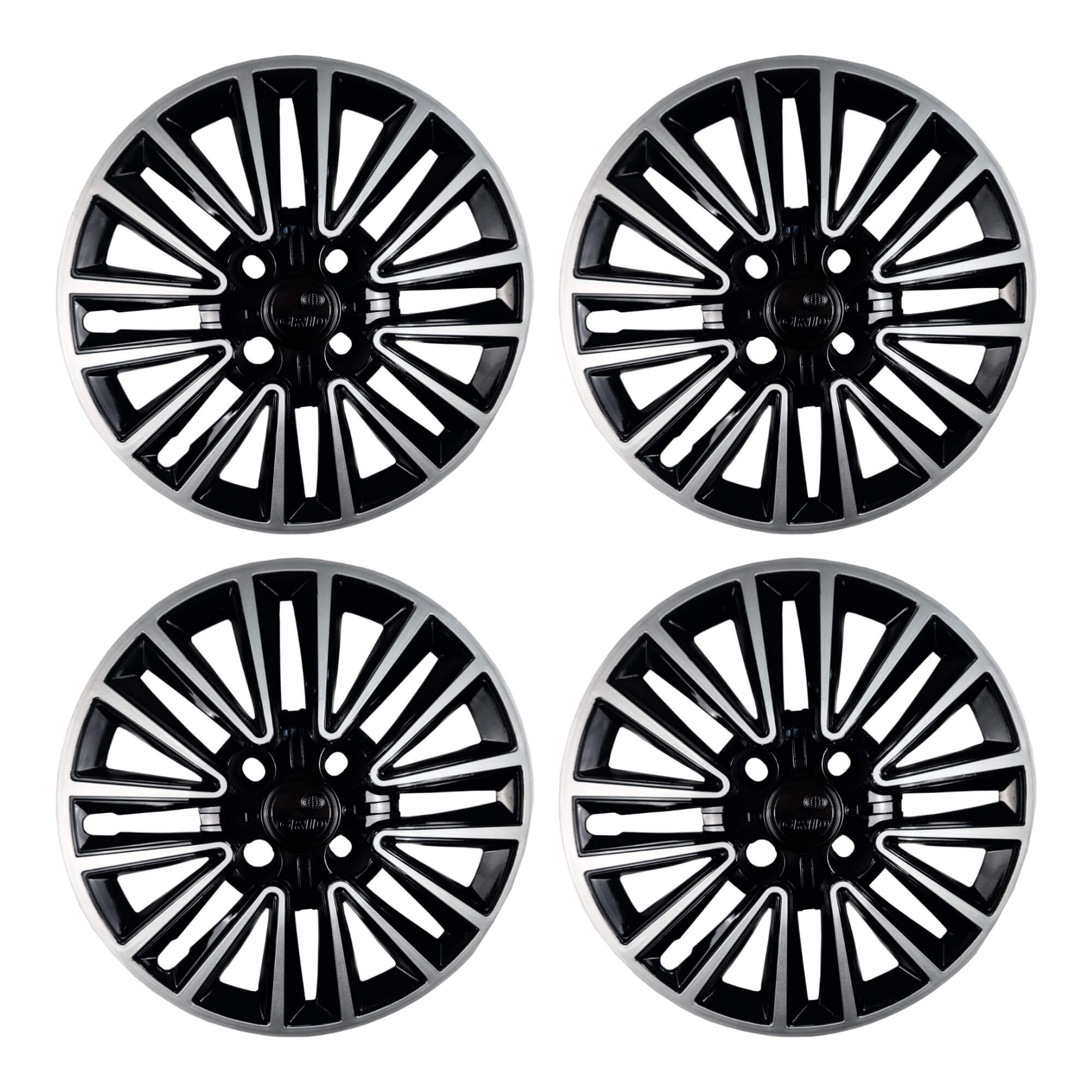 Calota Aro 14" cor Preto/Prata Modelo Sport Peugeot 2025 Jogo c/ 4 Calotas Grid - 411CB-PBP-E