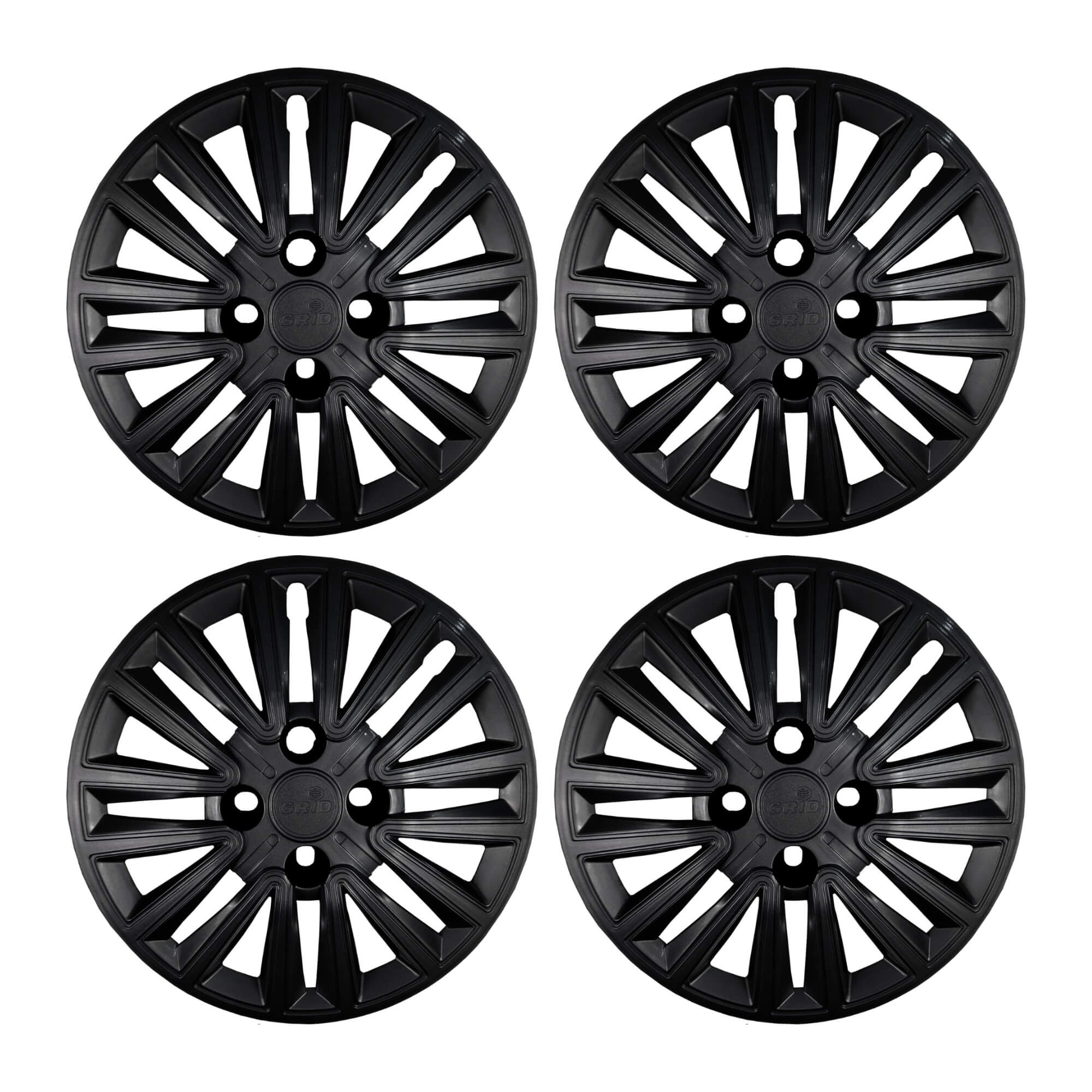 Calota Aro 14" cor Preto Fosco Modelo Sport Peugeot 2025 Jogo c/ 4 Calotas Grid - 411CB-POF-E