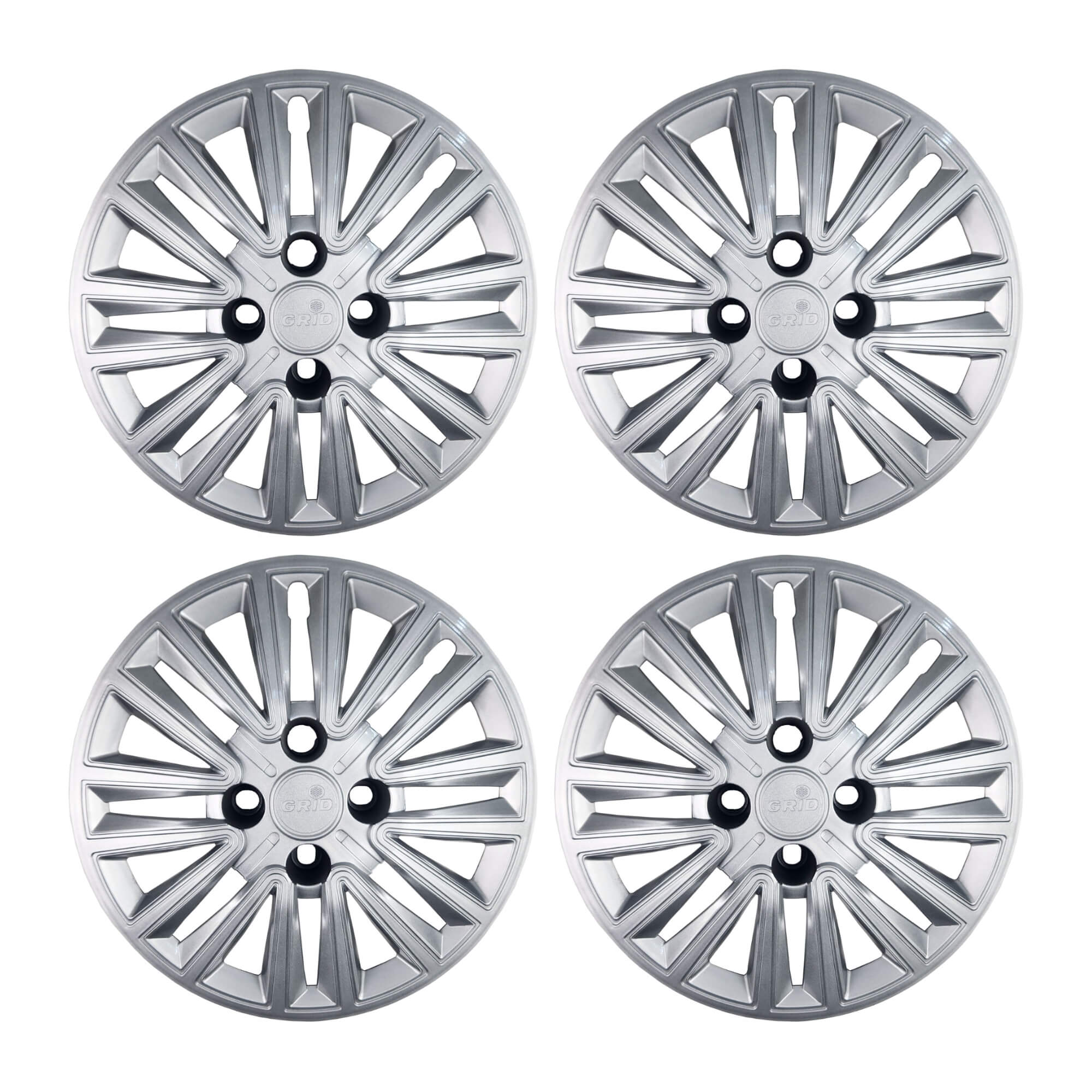 Calota Aro 14" cor Prata Modelo Sport Peugeot 2025 Jogo c/ 4 Calotas Grid - 411CB-PTA-E