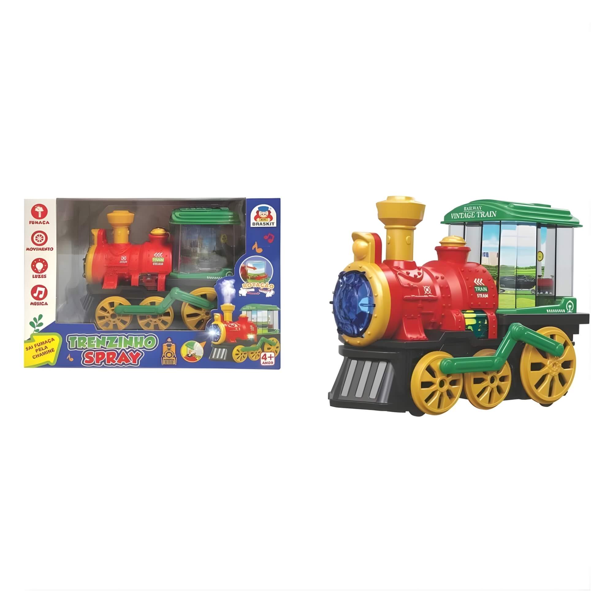 Brinquedo Trenzinho Spray com Luzes e Som Braskit - 1805