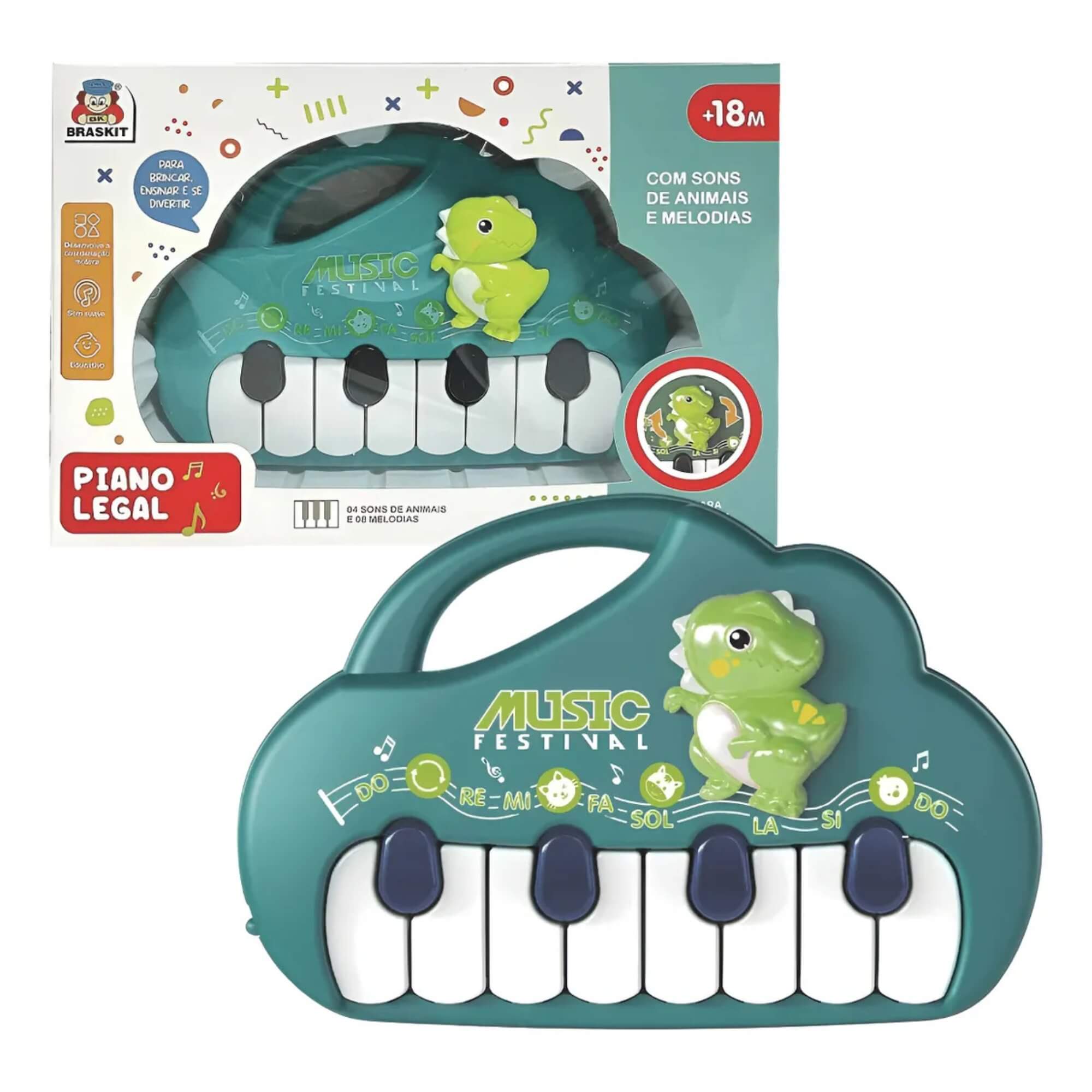 Piano Dino Legal com Som e Luz Braskit - 20288