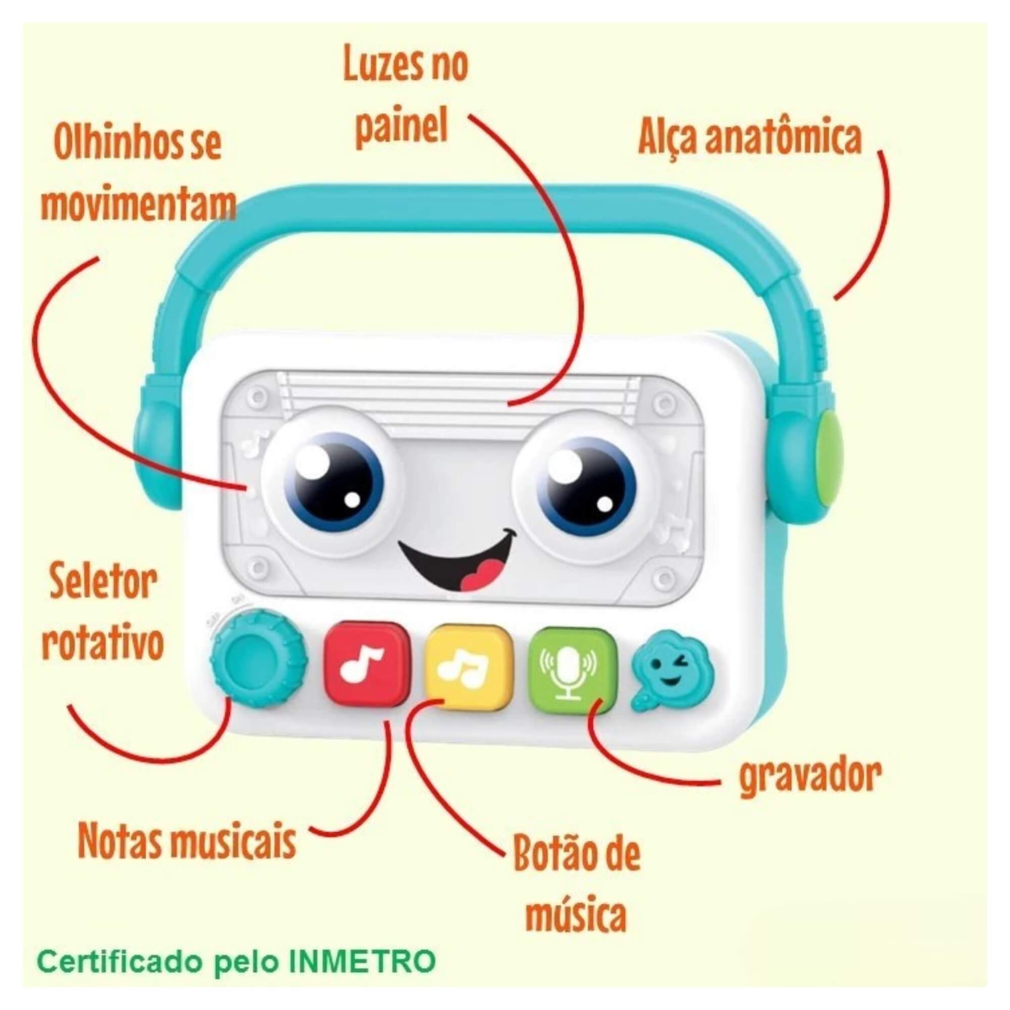 Brinquedo Infantil Bebê Musical Gravador Braskit - 6009