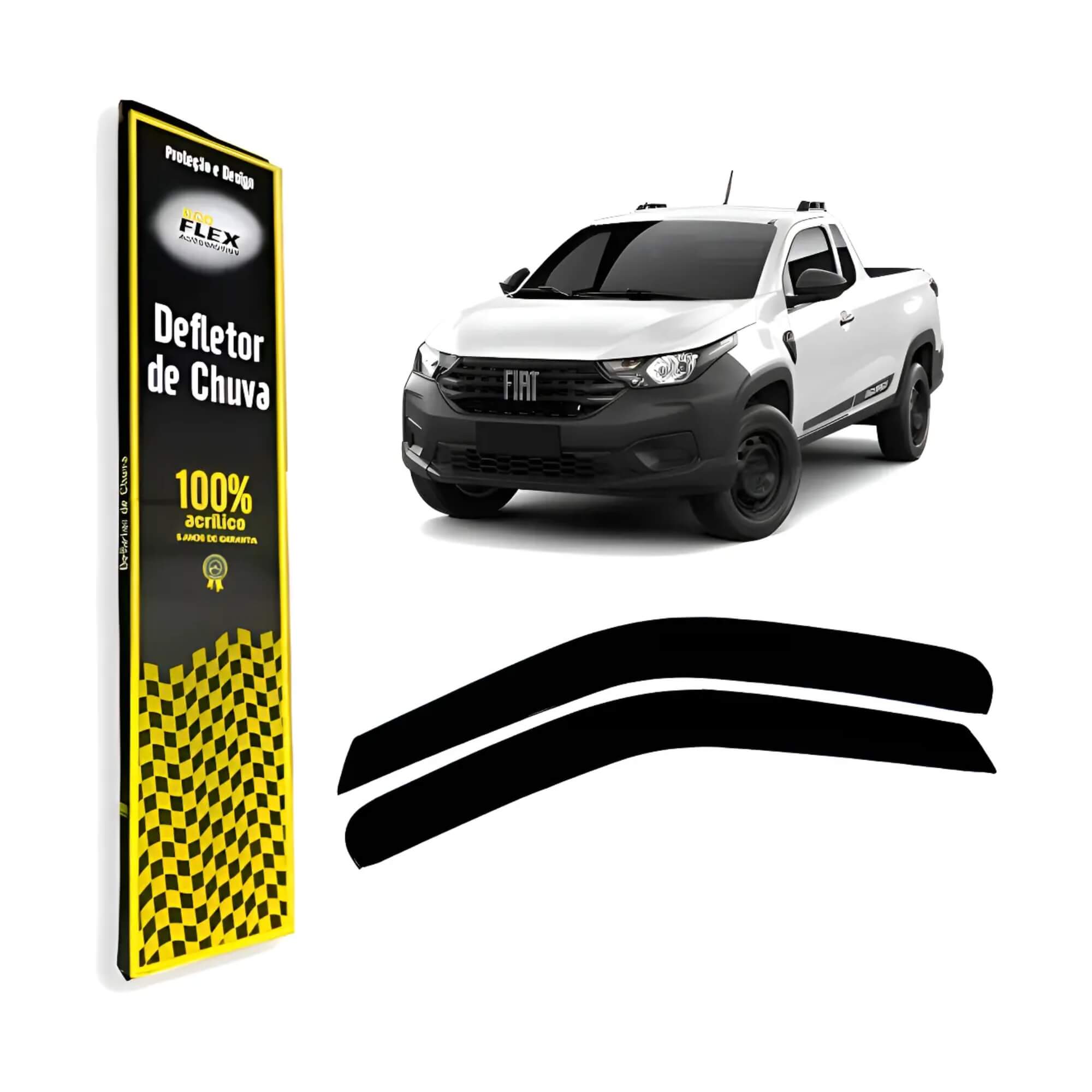 Defletor Calha de Chuva Strada 2020/2025 Cabine Simples/Estendida Ecoflex - 50018A