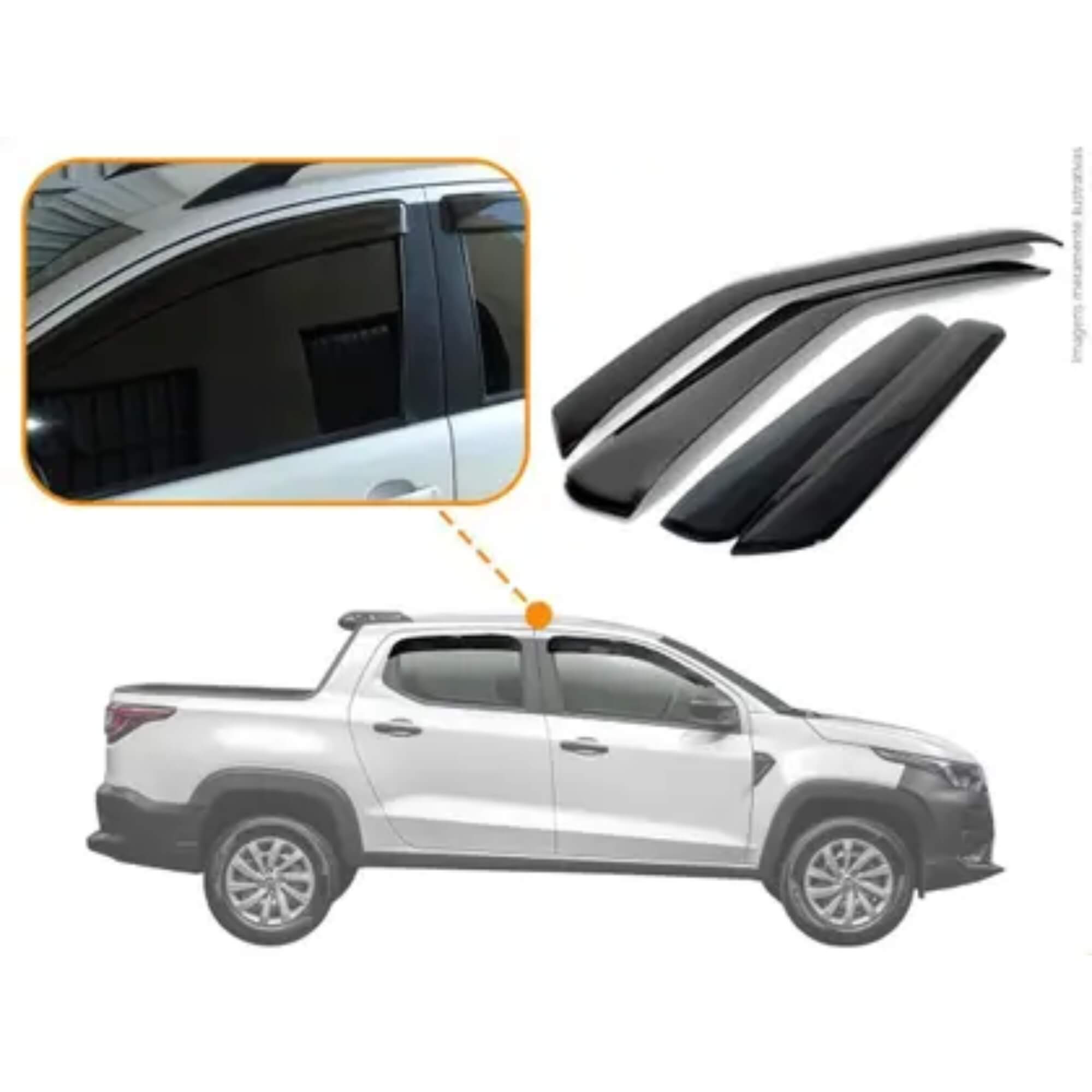 Calha de Chuva Fiat Nova Strada 2020 até 2026 4 Portas Ecoflex - 50019A