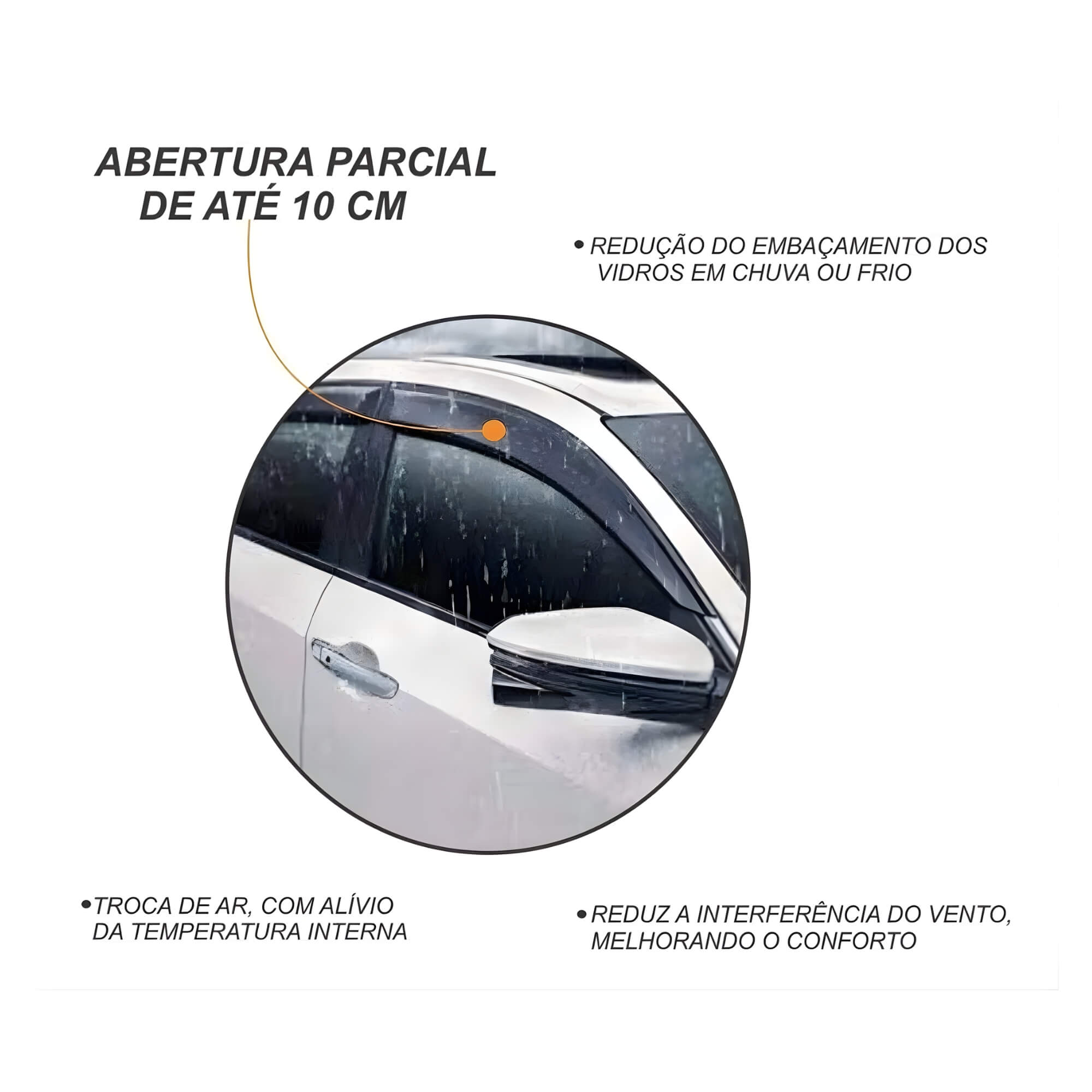 Calha de Chuva Defletor Mobi 2016/2025 4 Portas cor Preto Fumê Ecoflex - 50003A