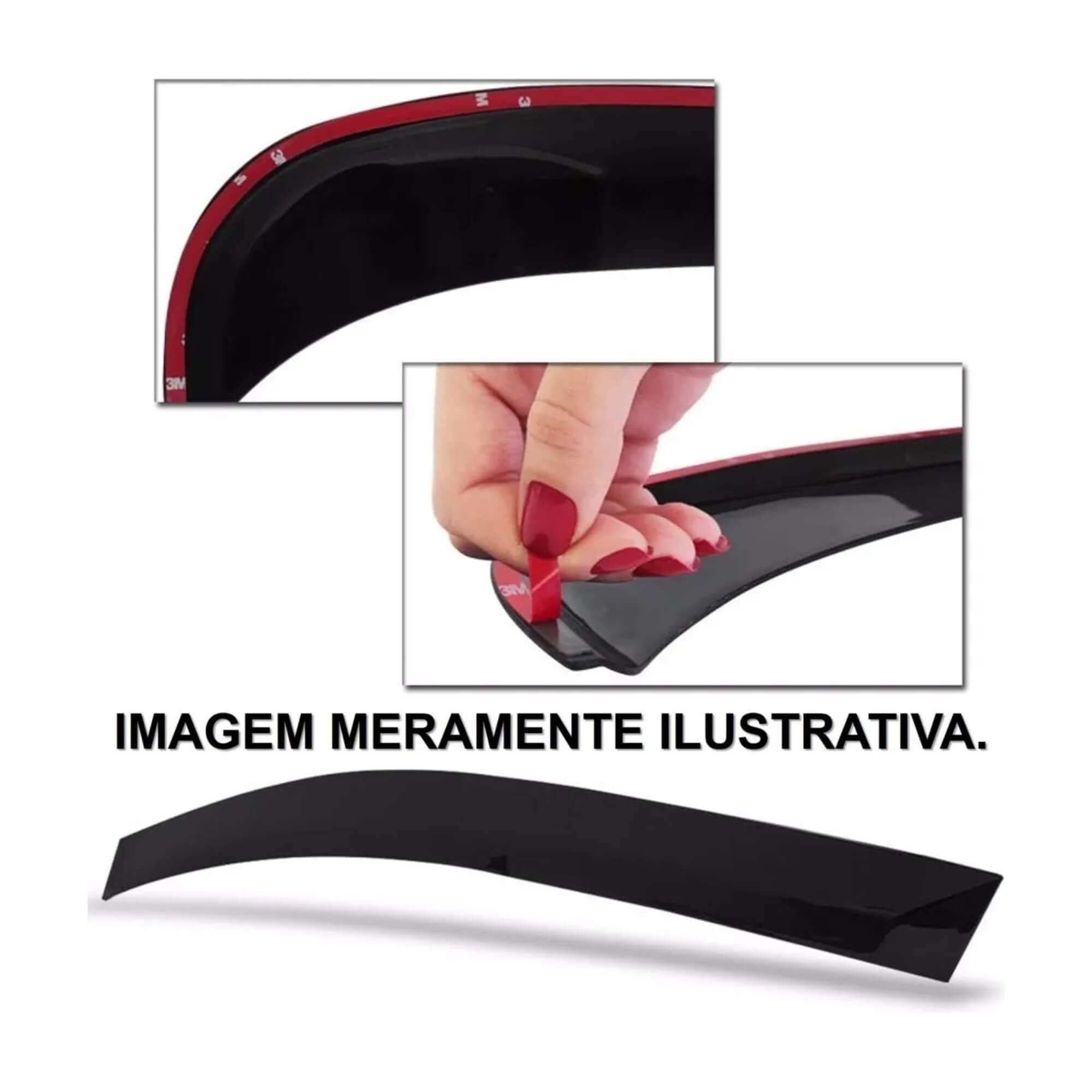 Calha de Chuva Defletor Mobi 2016/2025 4 Portas cor Preto Fumê Ecoflex - 50003A