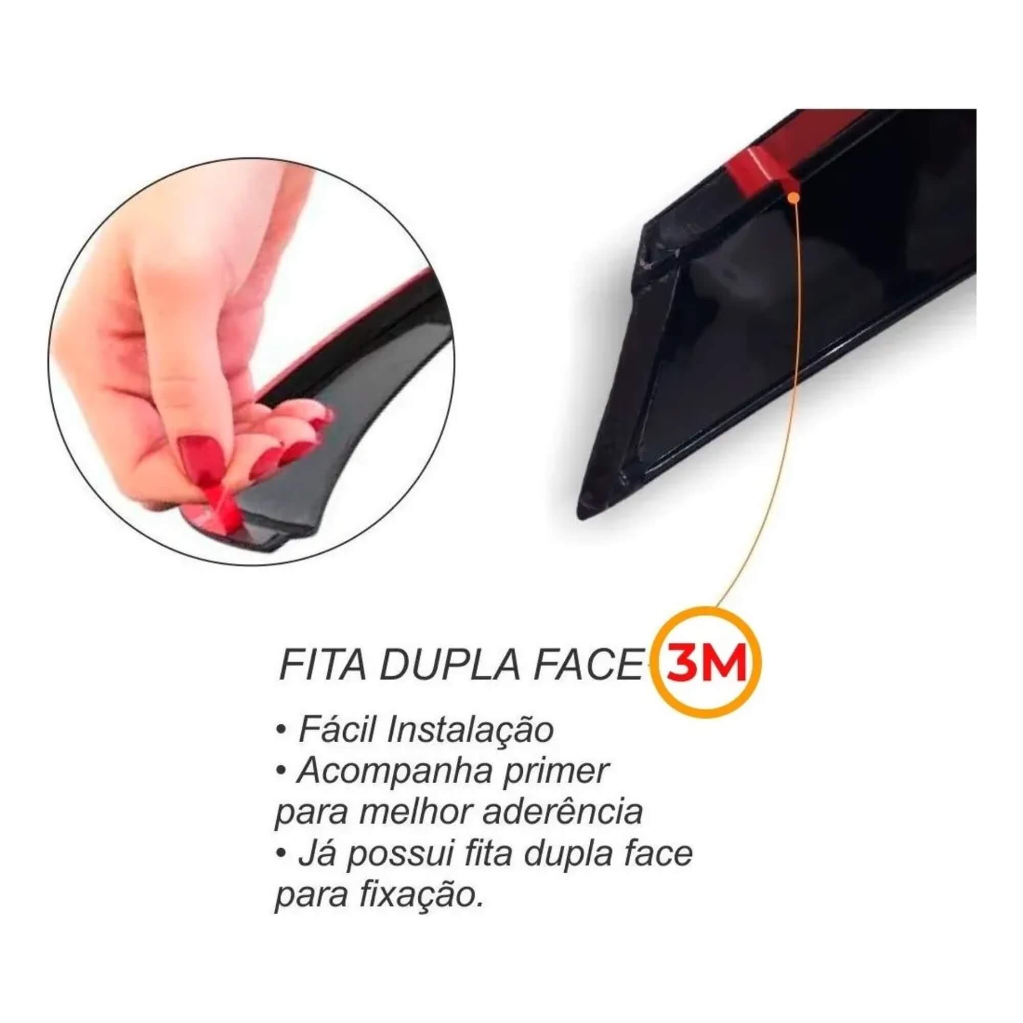 Calha de Chuva Defletor Mobi 2016/2025 4 Portas cor Preto Fumê Ecoflex - 50003A