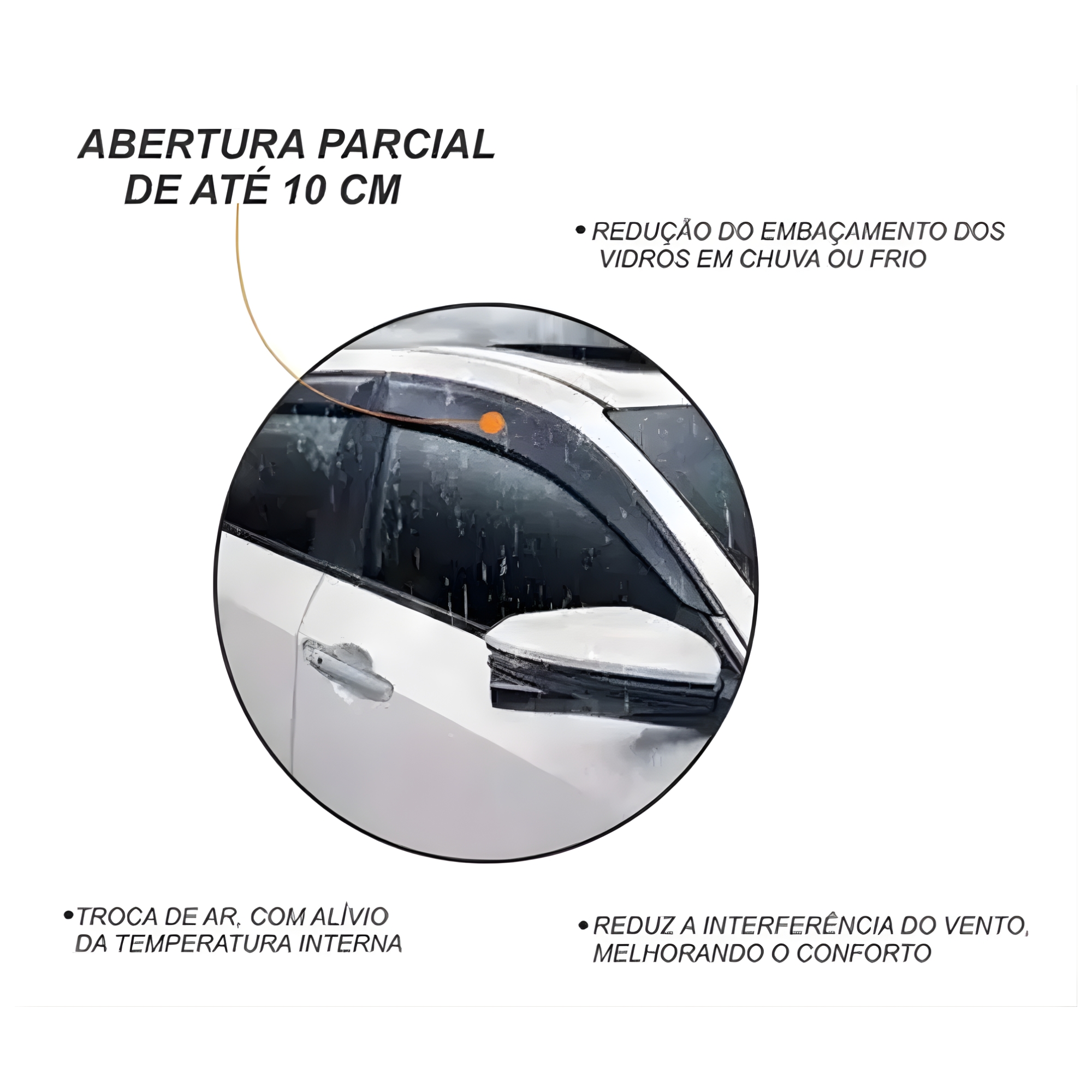 Calha de Chuva Defletor Fastback 2022/2026 4 Portas Ecoflex - 50026A