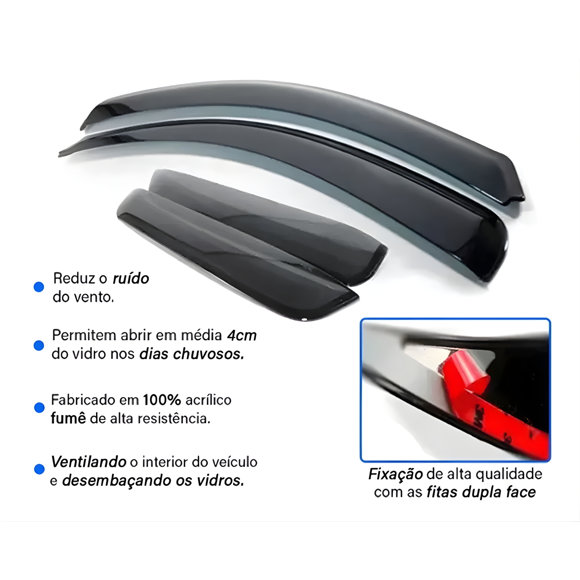 Calha de Chuva Defletor Fastback 2022/2026 4 Portas Ecoflex - 50026A