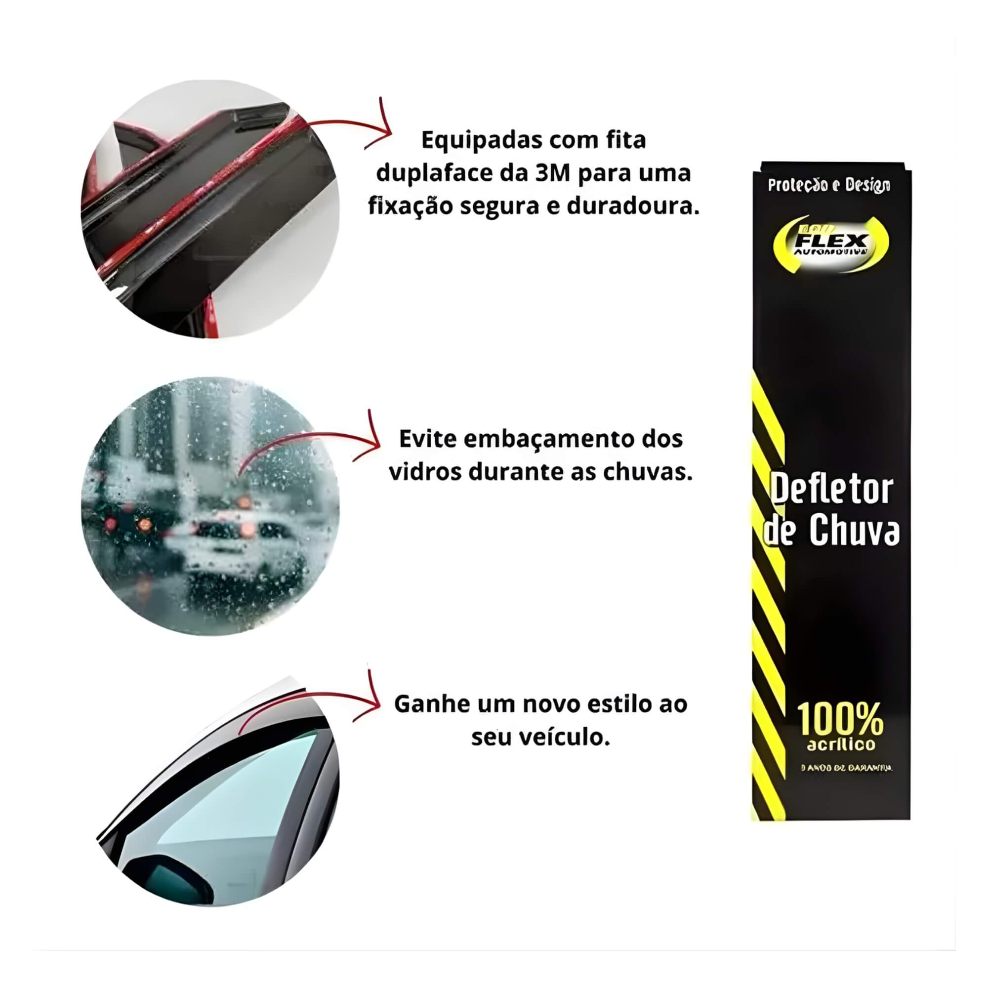 Calha de Chuva Defletor Original Renegade 2015 a 2025 4 Portas Fumê Ecoflex - 25001A